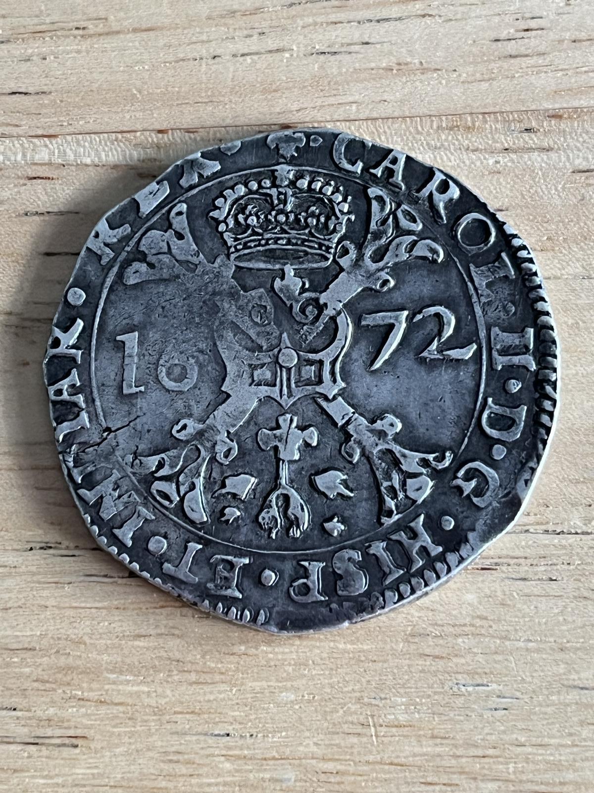 Silver 1672 Patagon - Charles II - Spanish Netherlands / Flanders (1 of 9)