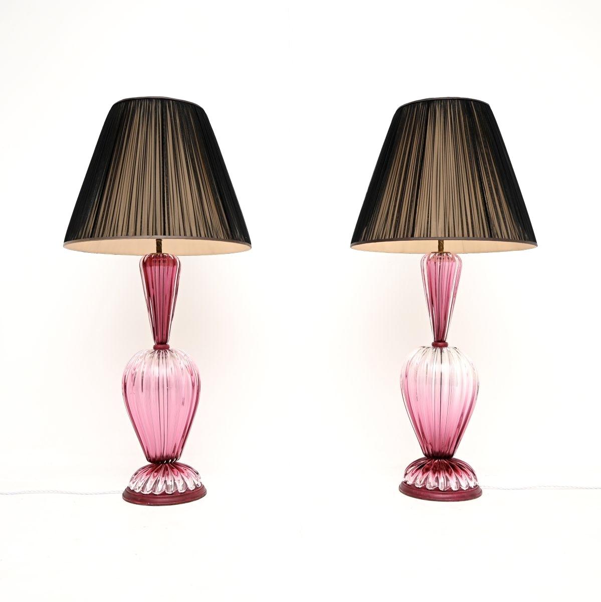 Exceptional Pair of Large Italian Murano Glass Table Lamps (1 of 10) Exceptional Pair of Large Italian Murano Glass Table Lamps (1 of 10)