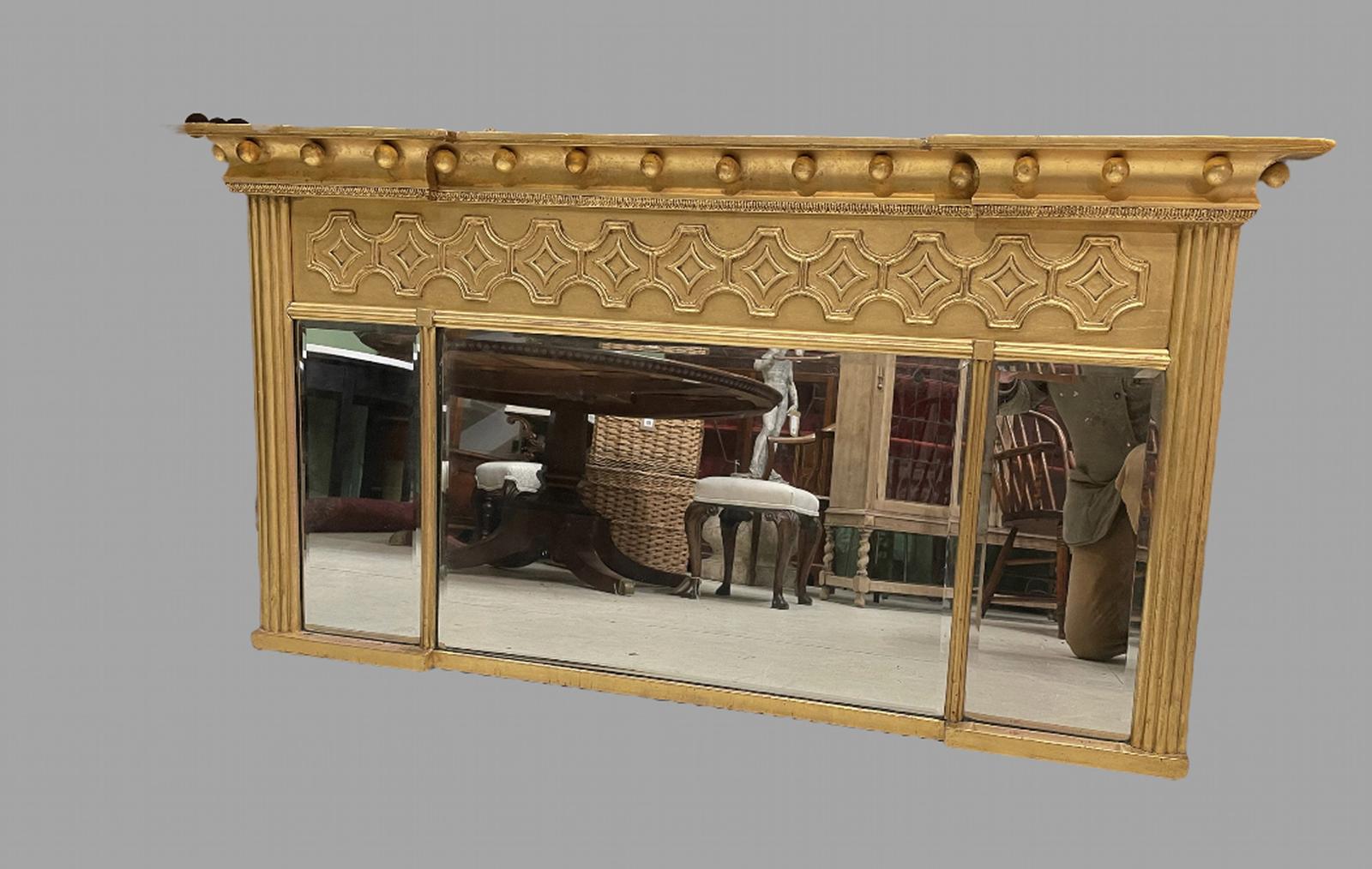 19th Century Gilt Overmantel Mirror (1 of 4) 19th Century Gilt Overmantel Mirror (1 of 4)