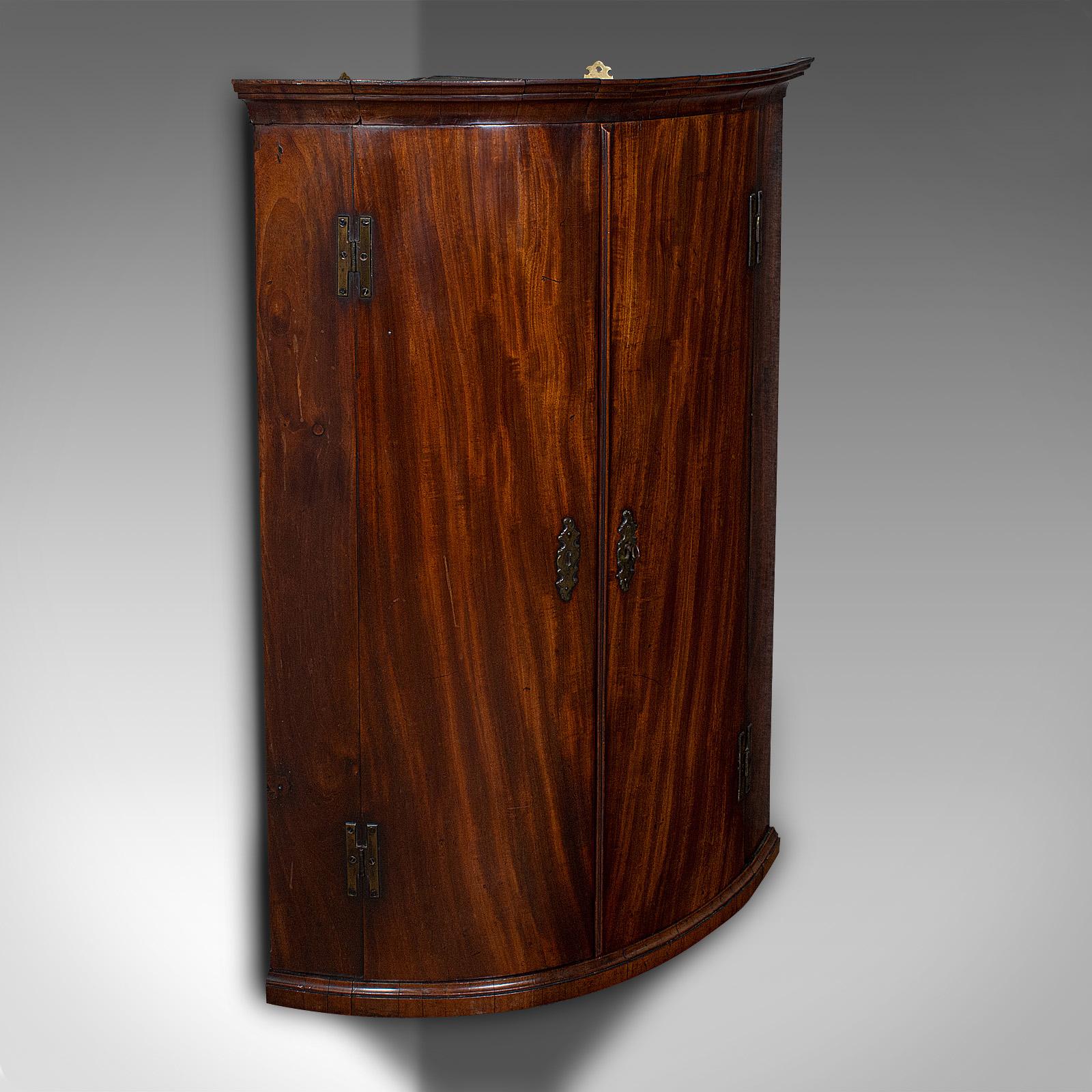 Antique Bow Front Corner Cabinet, English, Oak, Wall Mount Cupboard, Georgian (1 of 9) Antique Bow Front Corner Cabinet, English, Oak, Wall Mount Cupboard, Georgian (1 of 9)