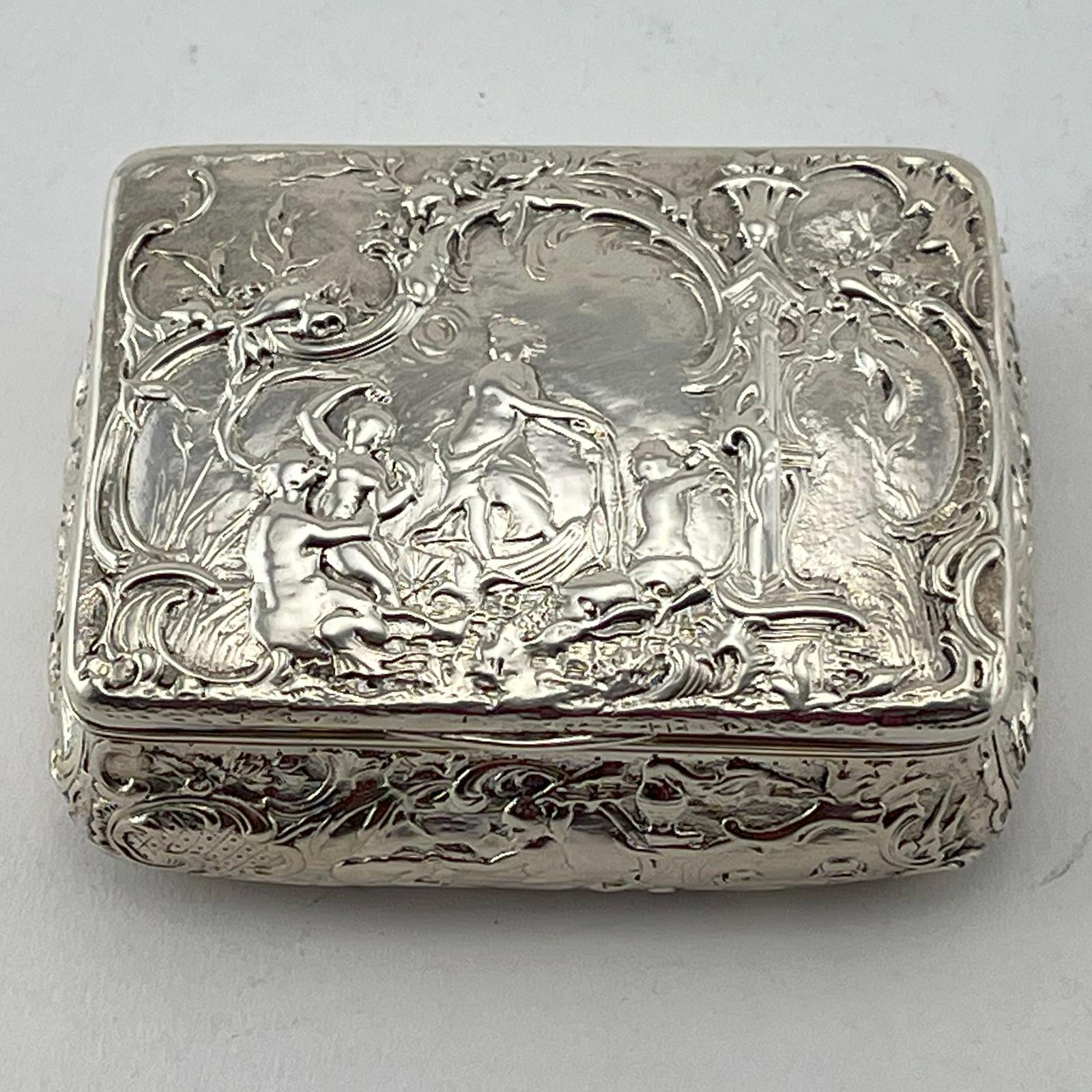 Antique Dutch Sterling Silver Box Decorated with Cherubs & Dolphins (1 of 7) Antique Dutch Sterling Silver Box Decorated with Cherubs & Dolphins (1 of 7)