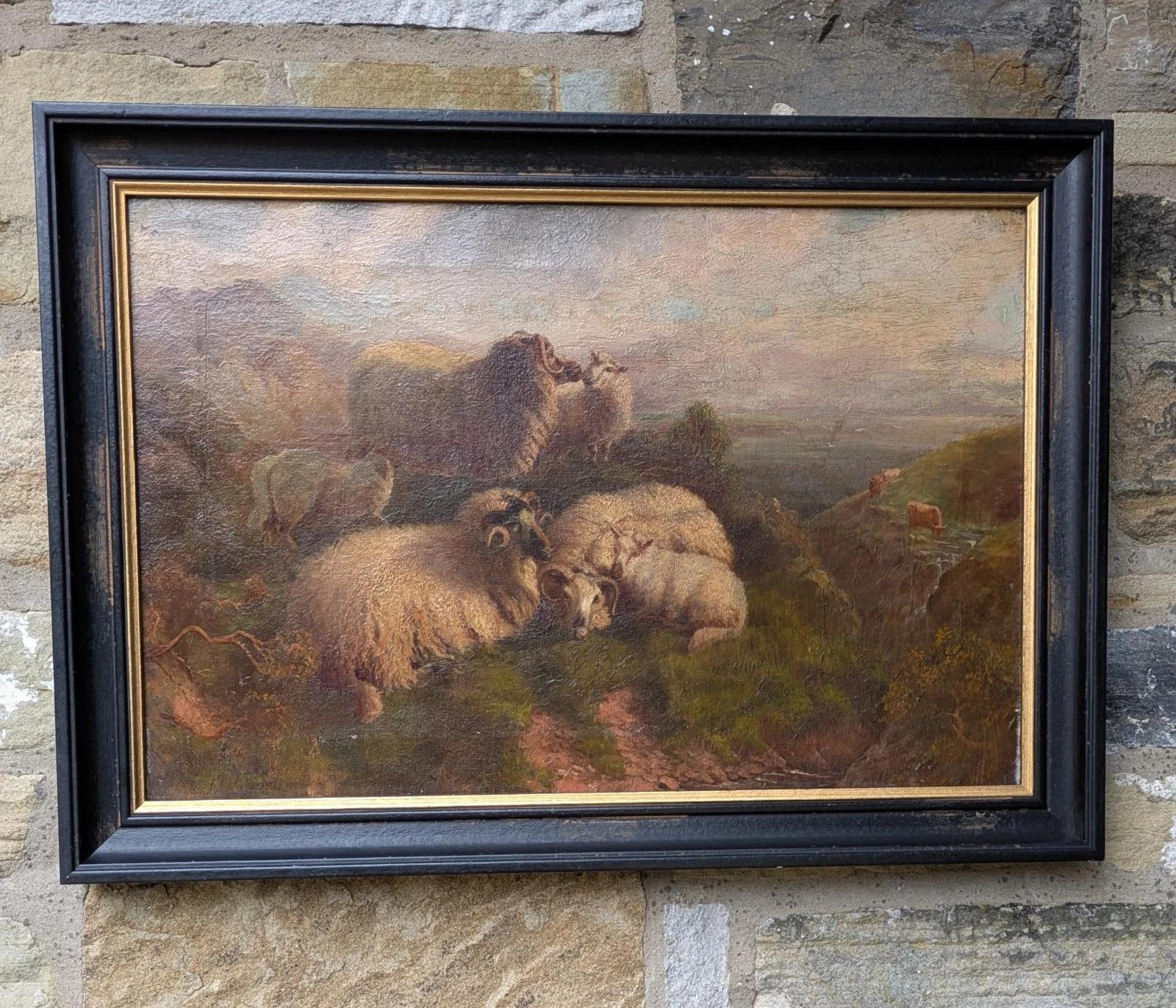 19th Century Oil Painting Follower of Robert Watson Sheep in the Highlands (1 of 7) 19th Century Oil Painting Follower of Robert Watson Sheep in the Highlands (1 of 7)