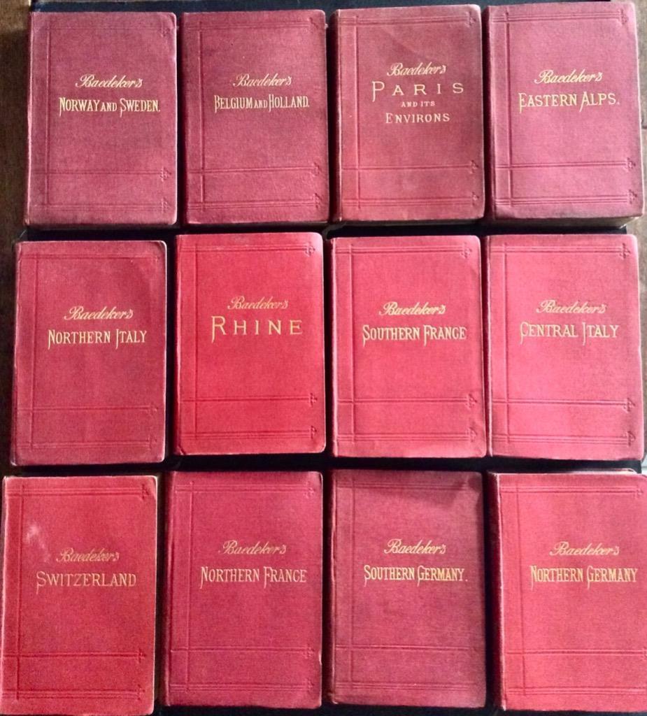 Collection of Antique Baedeker Travel Guides For Europe 12 x Vols with Maps (1 of 3)