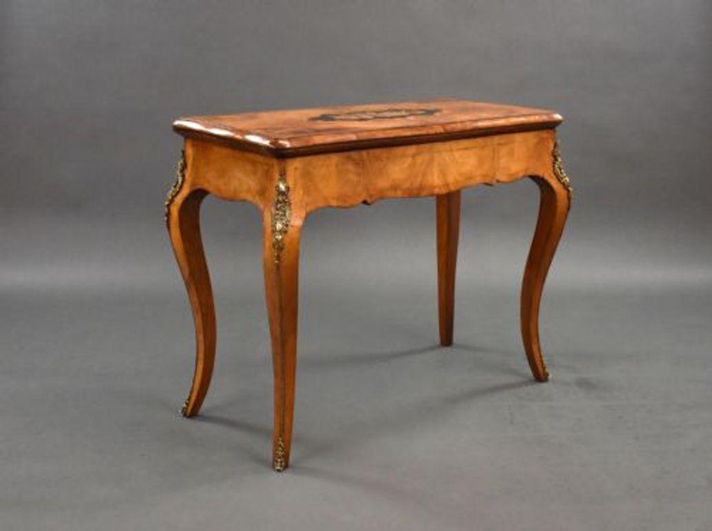 Victorian Burr Walnut Marquetry Inlaid Card Table (1 of 14)