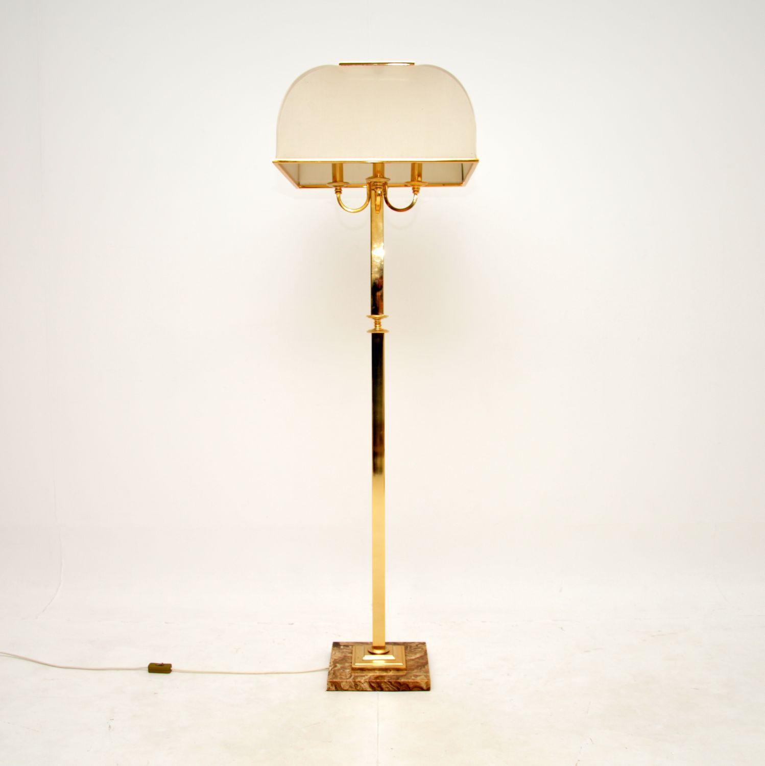 Vintage Brass & Marble Floor Lamp (1 of 9)