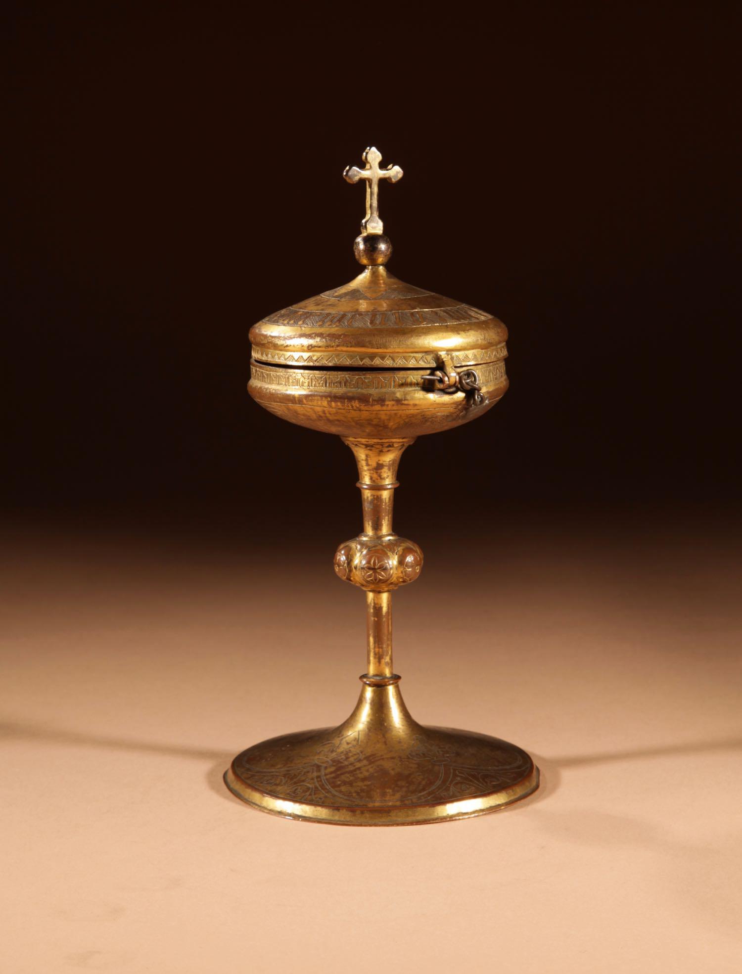 Gilded & Engraved Copper Ciborium Franco / Spanish 1450-1500 (1 of 20) Gilded & Engraved Copper Ciborium Franco / Spanish 1450-1500 (1 of 20)