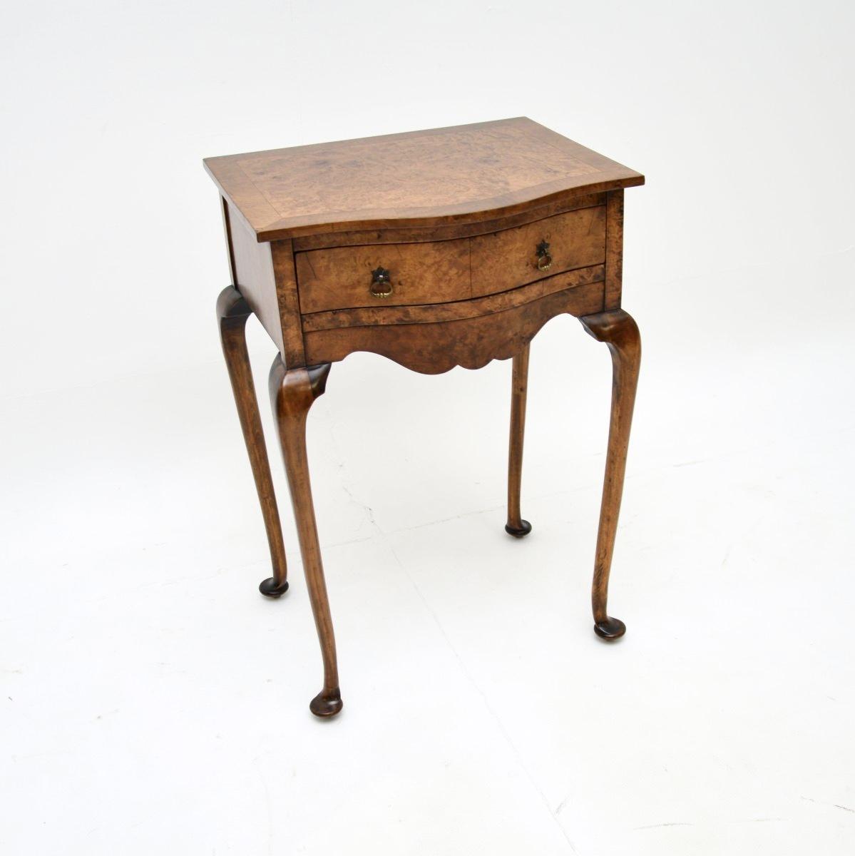 Antique Burr Walnut Side Table (1 of 7)