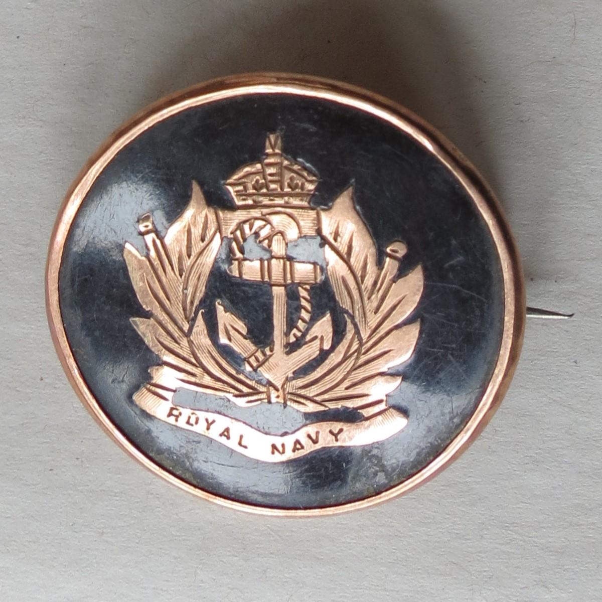 Antique Gold-piqué, Tortoiseshell, Naval Sweetheart Brooch (1 of 6)