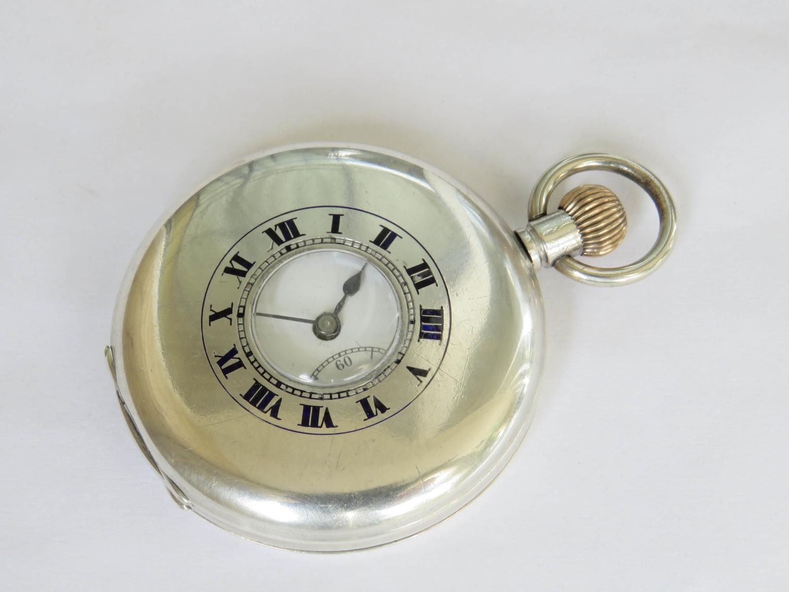 Pocket Watch : Antique Silver Half Hunter Pocket Watch, 1919 (1 of 6)