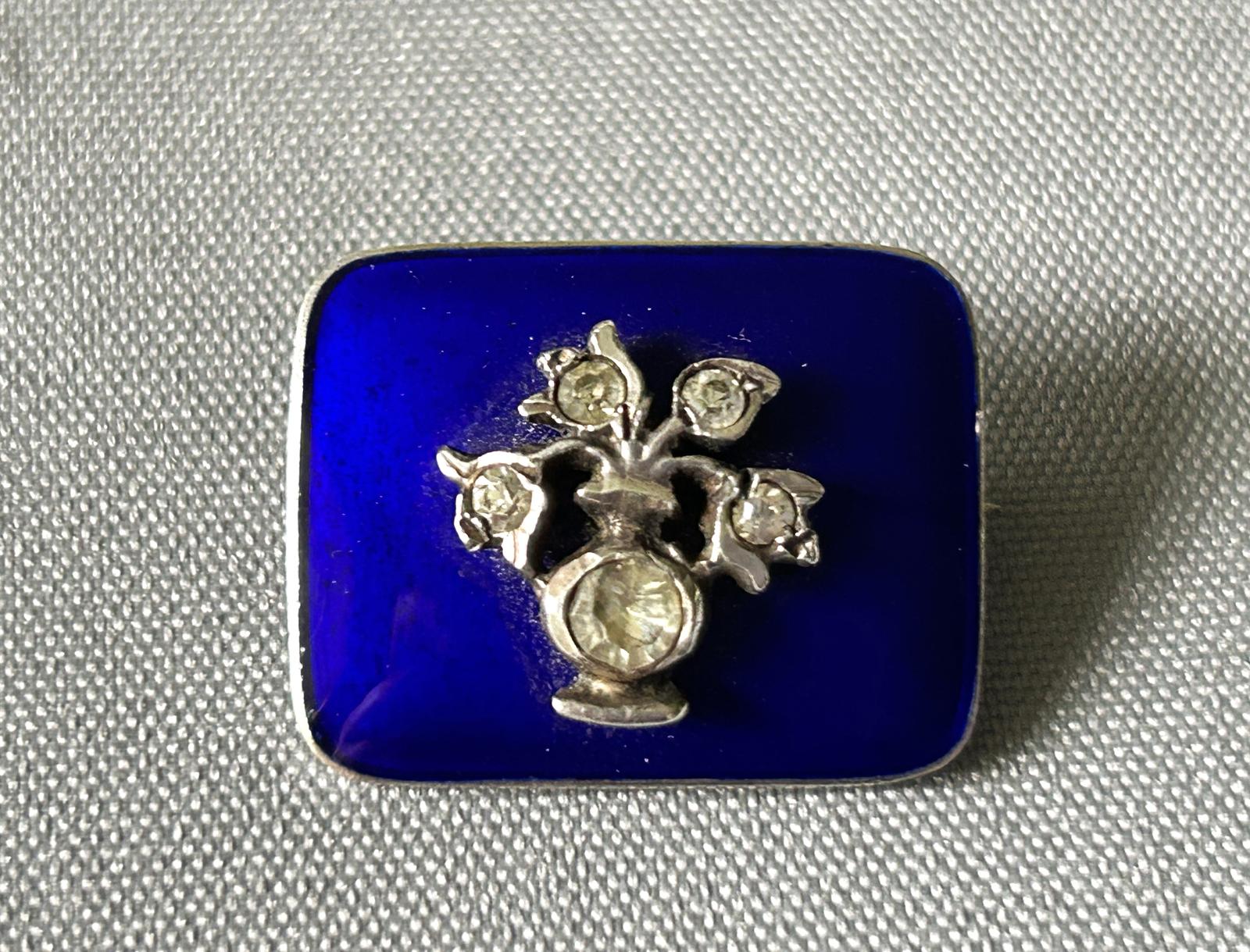Small Victorian Silver & Enamel Flower Brooch (1 of 6)