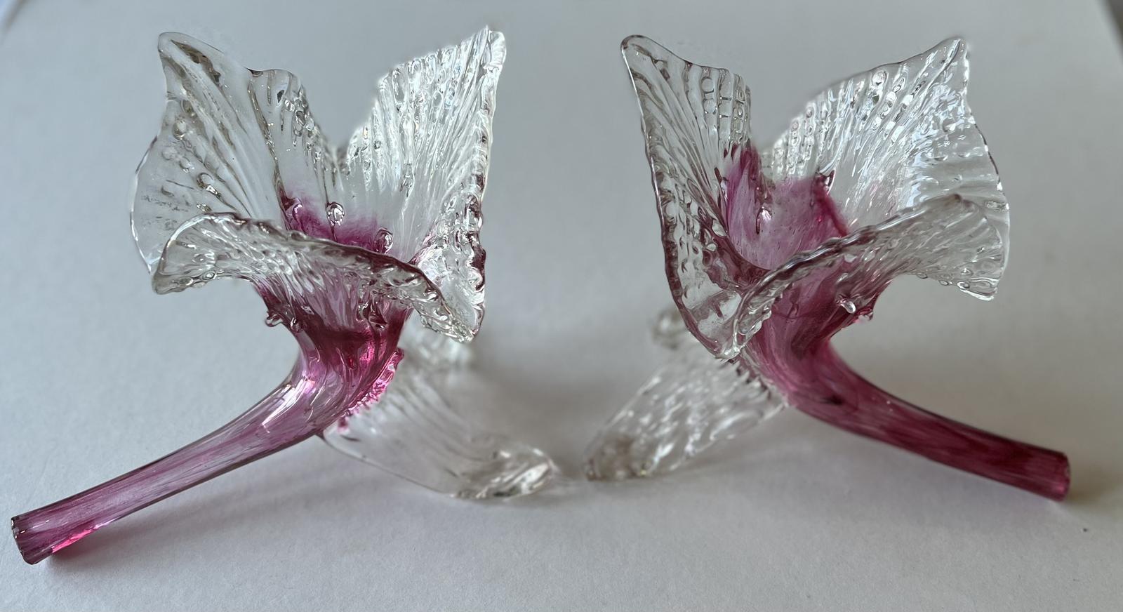 Pair of Cranberry Glass Cornocopia Vases (1 of 8)