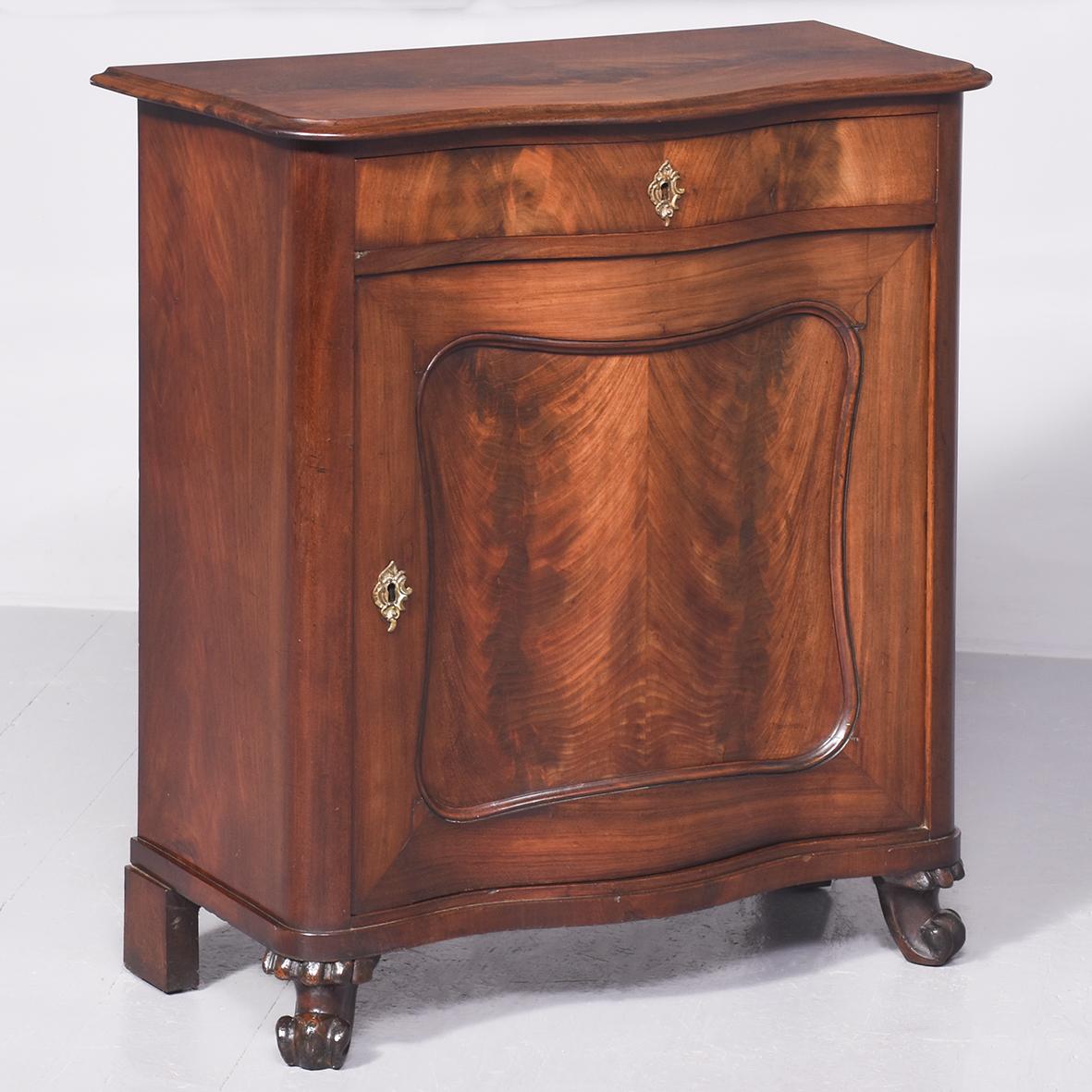 Neat-sized Quality Biedermeier Mahogany Shaped-front Cabinet (1 of 8) Neat-sized Quality Biedermeier Mahogany Shaped-front Cabinet (1 of 8)