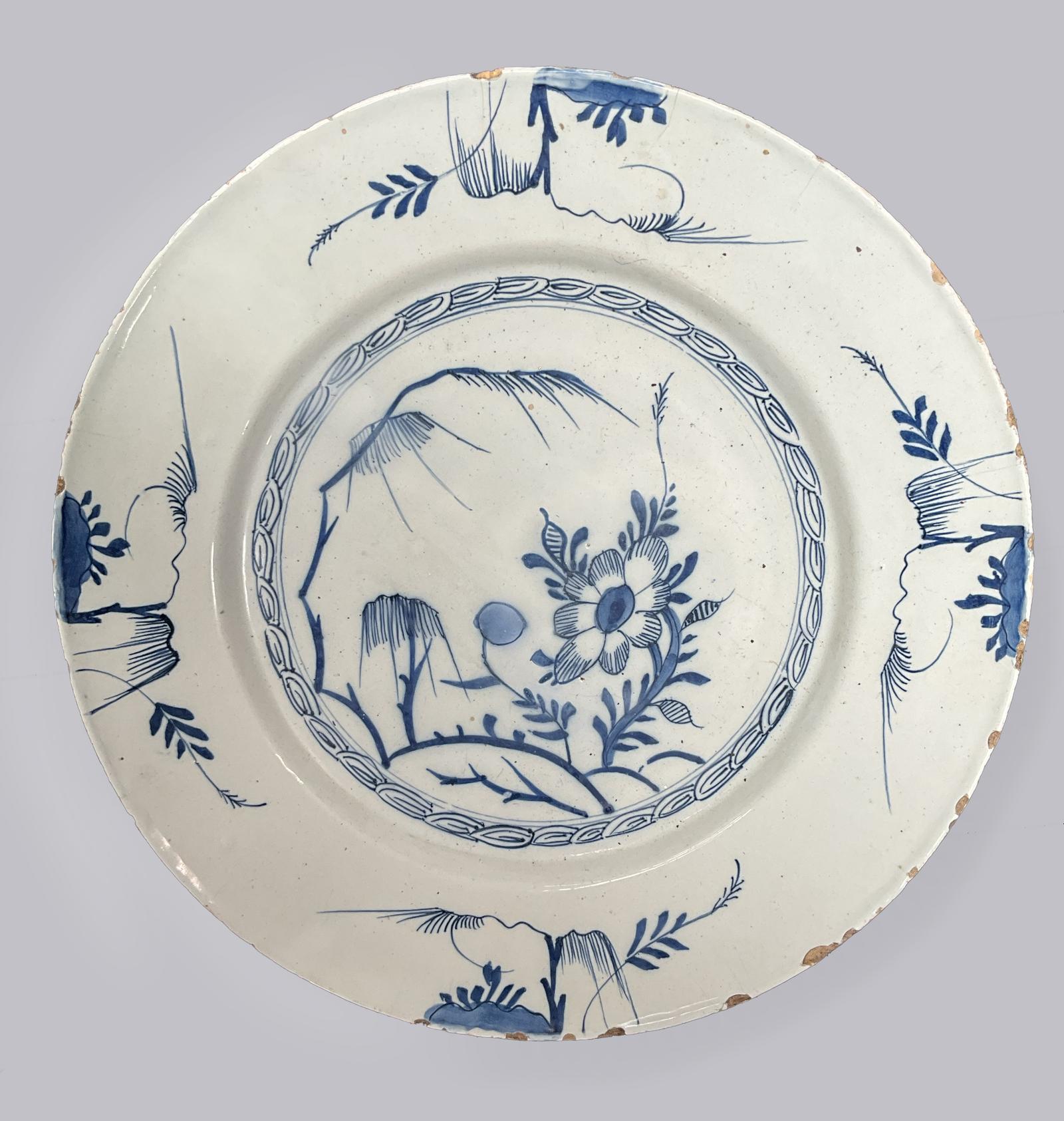 18th Century Dutch Delft Plate c.1780 (1 of 5)