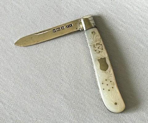 George V Silver & Mother of Pearl Fruit Knife (1 of 5)