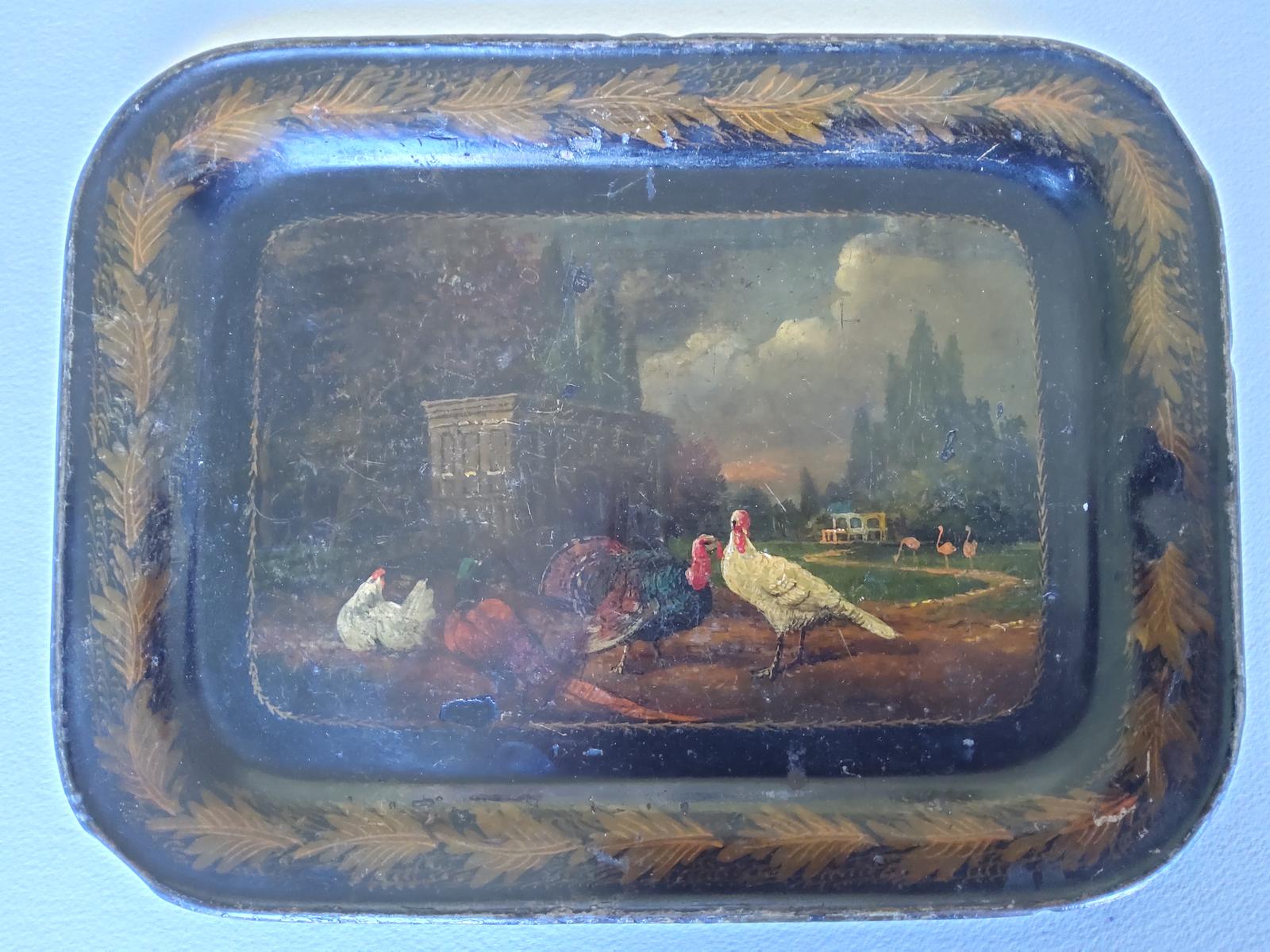 Regency Toleware Tray with American Themed Illustration (1 of 6)