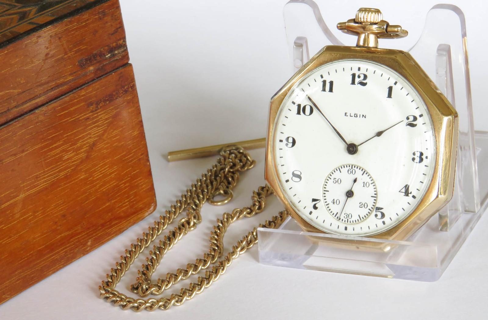 Pocket Watch : 1919 Elgin Pocket Watch and Chain (1 of 4)