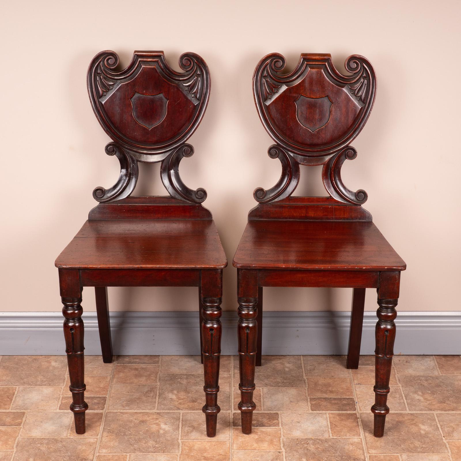 Pair of 19thc Mahogany Hall Chairs (1 of 14) Pair of 19thc Mahogany Hall Chairs (1 of 14)