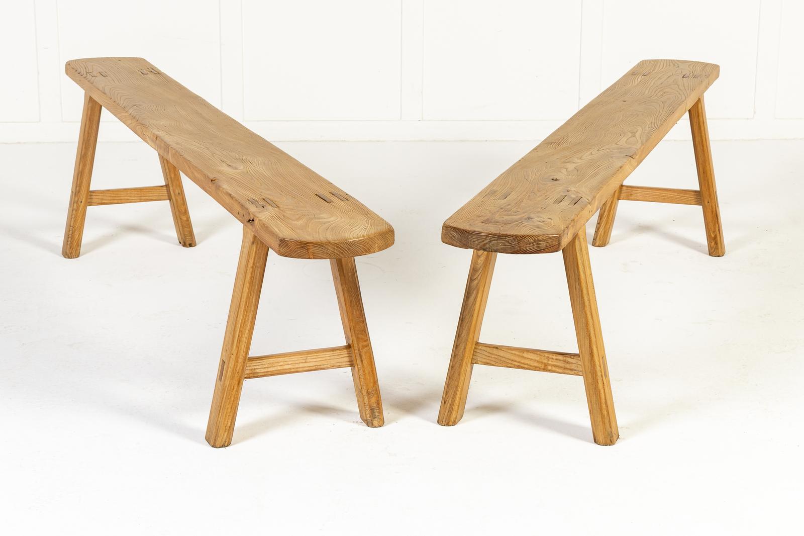 Pair of 18th Century French Ash Benches (1 of 7)