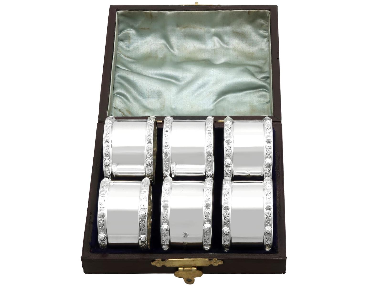 Vintage Lindisfarne Style Sterling Silver Napkin Rings (1961/1978) (1 of 10)