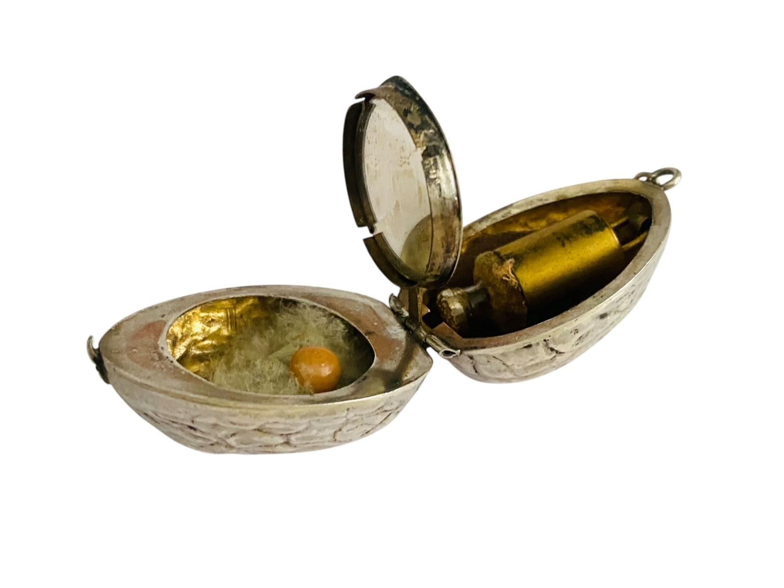 Rare Antique Sterling Silver Figural Walnut Powder Compact & Perfume Bottle Necessaire Circa 1910 (1 of 10) Rare Antique Sterling Silver Figural Walnut Powder Compact & Perfume Bottle Necessaire Circa 1910 (1 of 10)