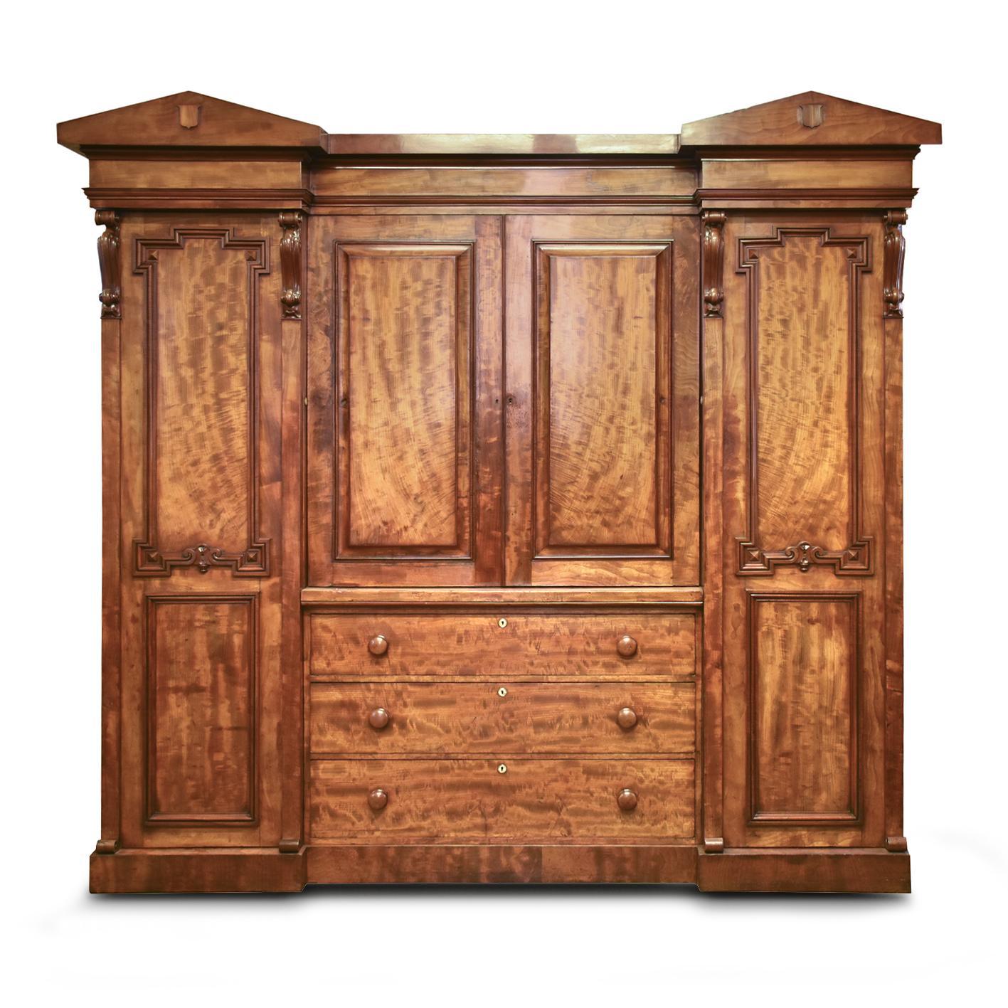 Antique William IV Mahogany 4 Door Wardrobe (1 of 2)