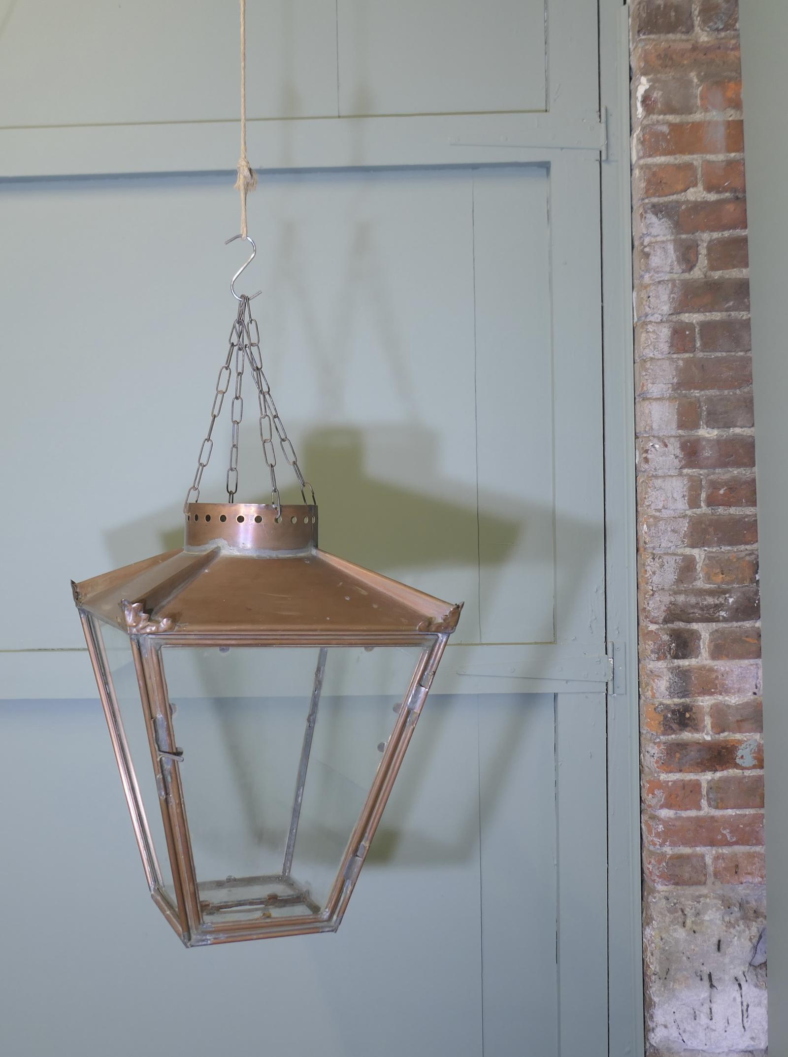 Large Copper Hanging Lantern Lampshade (1 of 9)