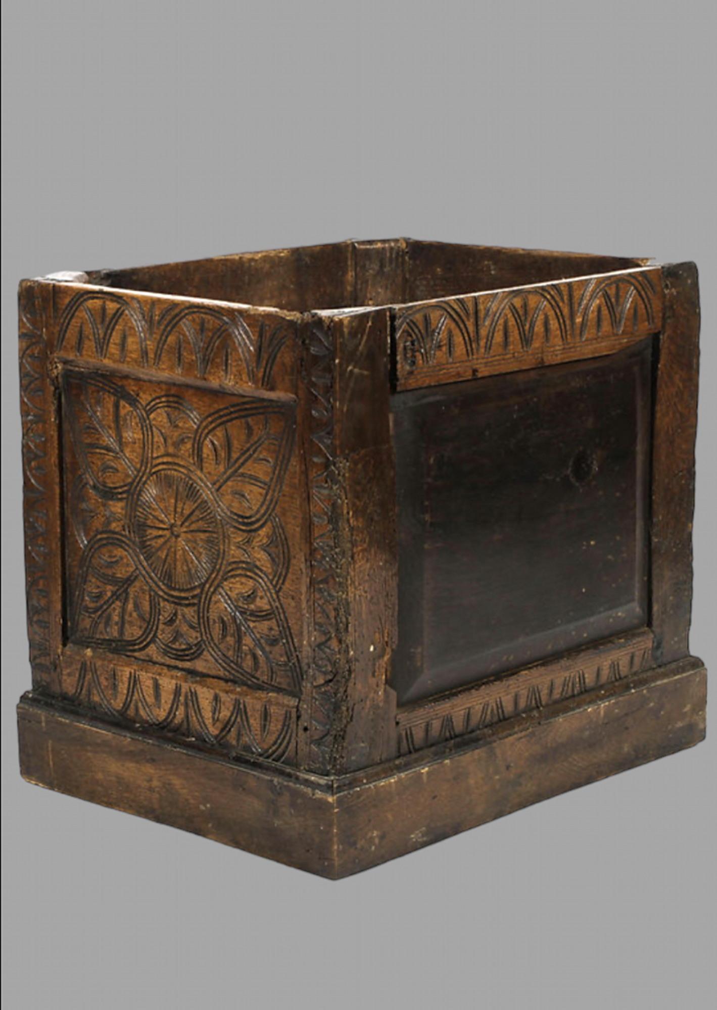 Oak Log Box Converted From 18th Century Coffer (1 of 3)