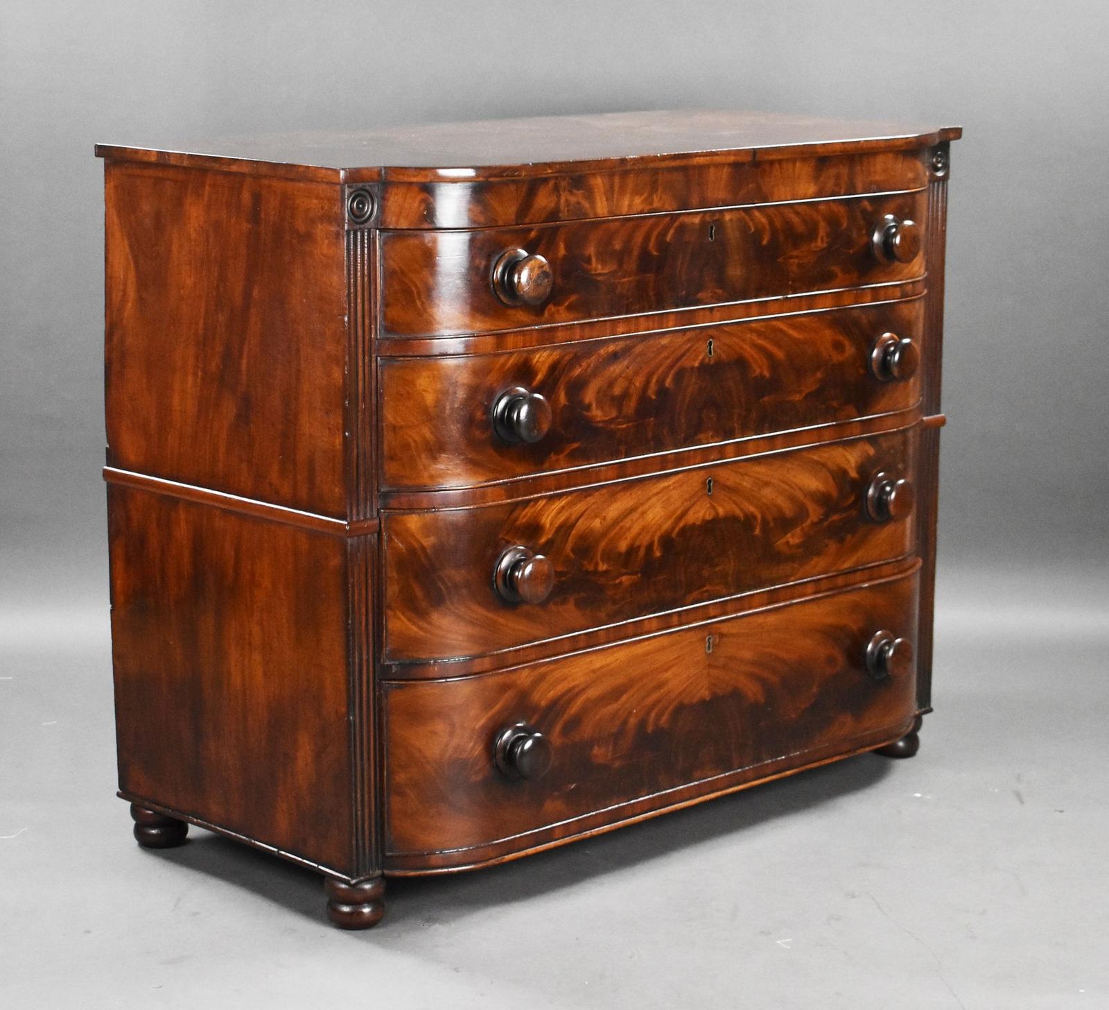 Victorian Flame Mahogany Chest of Drawers (1 of 8)