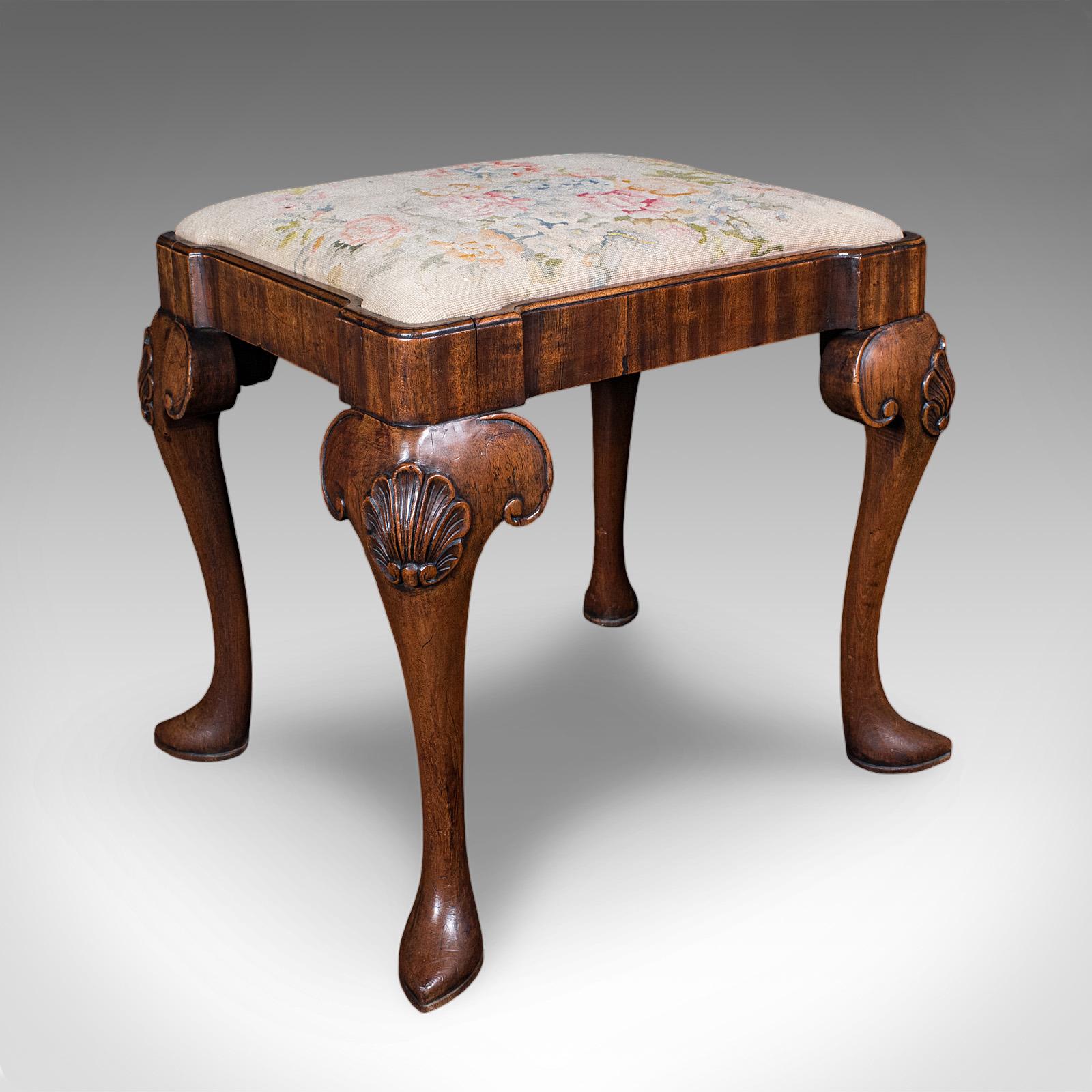 Antique Queen Anne Revival Dressing Stool, English, Needlepoint, Victorian, 1870 (1 of 10) Antique Queen Anne Revival Dressing Stool, English, Needlepoint, Victorian, 1870 (1 of 10)