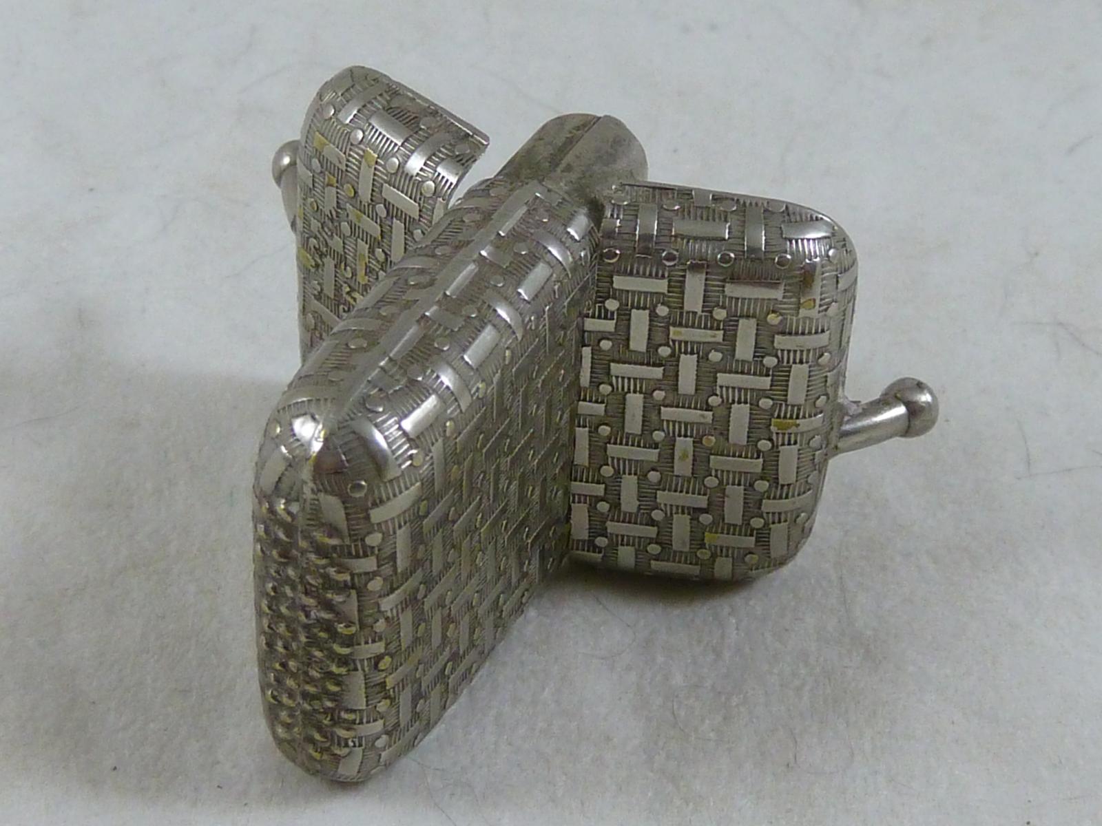 1883 Edward J. Hauck's Purse Postage Stamps Case Holder Nickel Brass Victorian Novelty (1 of 6)