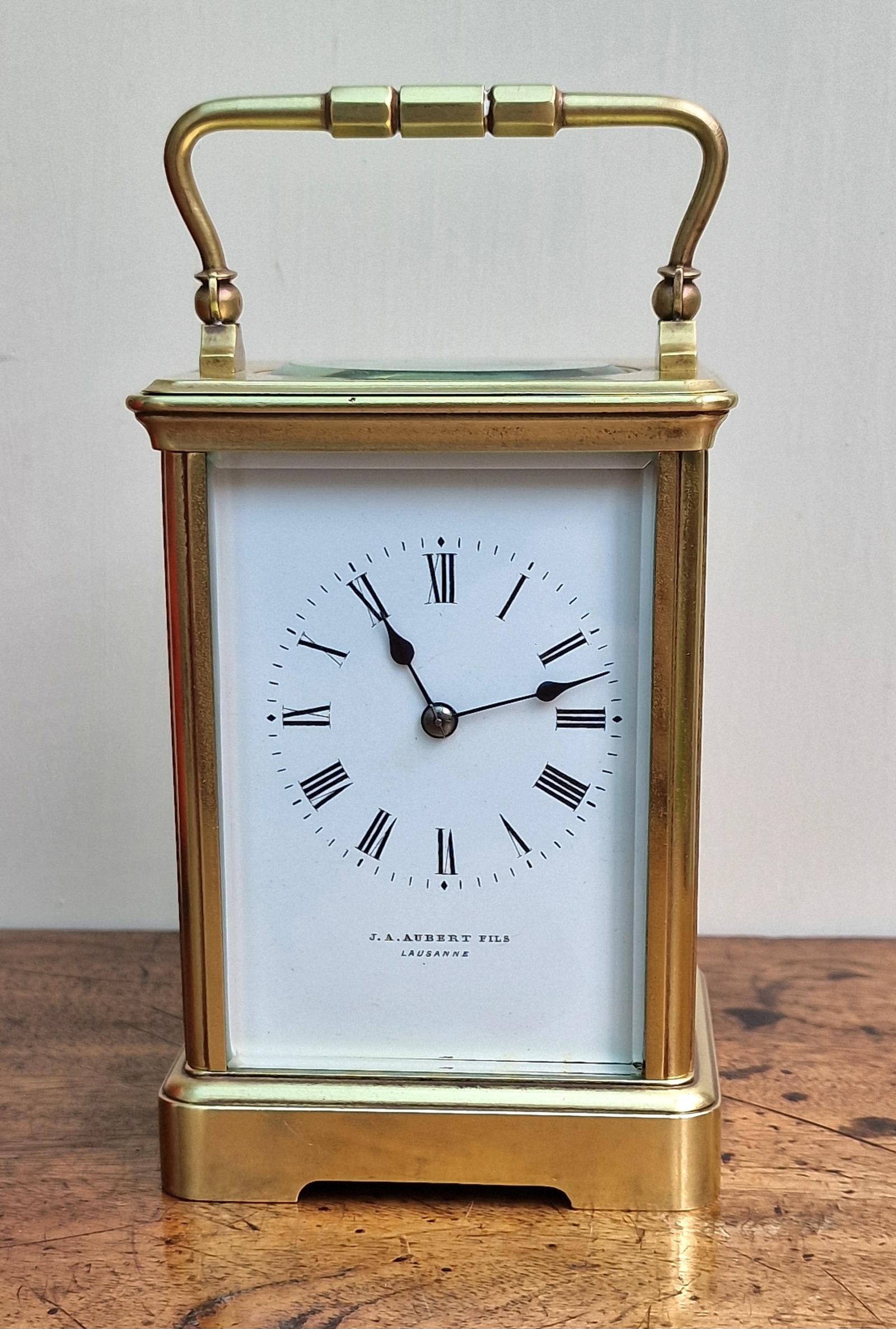 Aubert, Swiss Bell Strike Carriage Clock (1 of 7) Aubert, Swiss Bell Strike Carriage Clock (1 of 7)