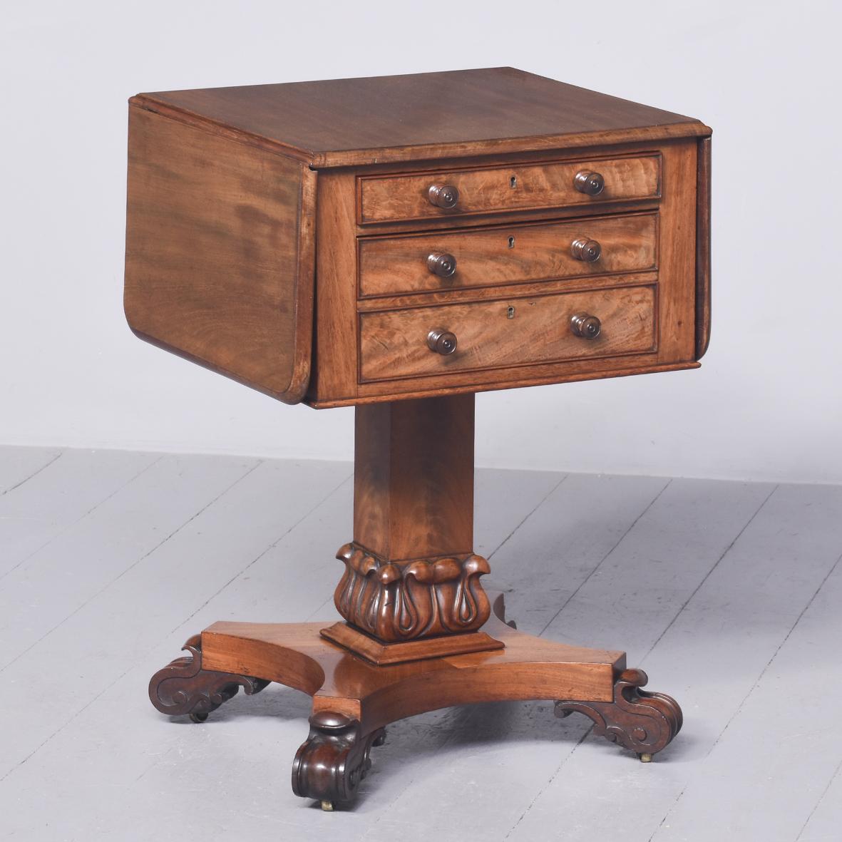 Early Victorian / William IV Mahogany Work Table / Lampstand (1 of 10)