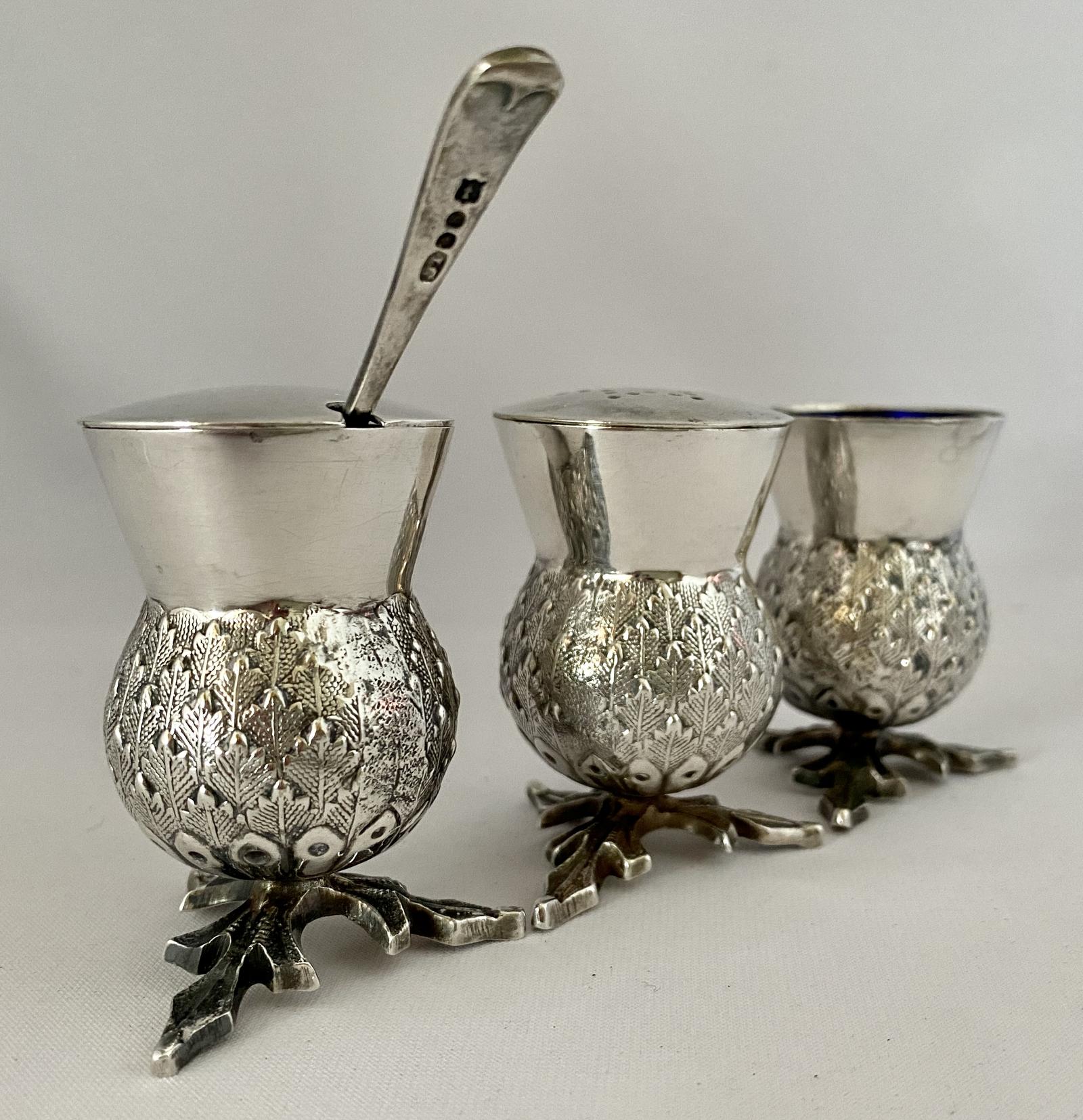 Victorian Silver Plated Thistle Cruet. C1900 (1 of 9)
