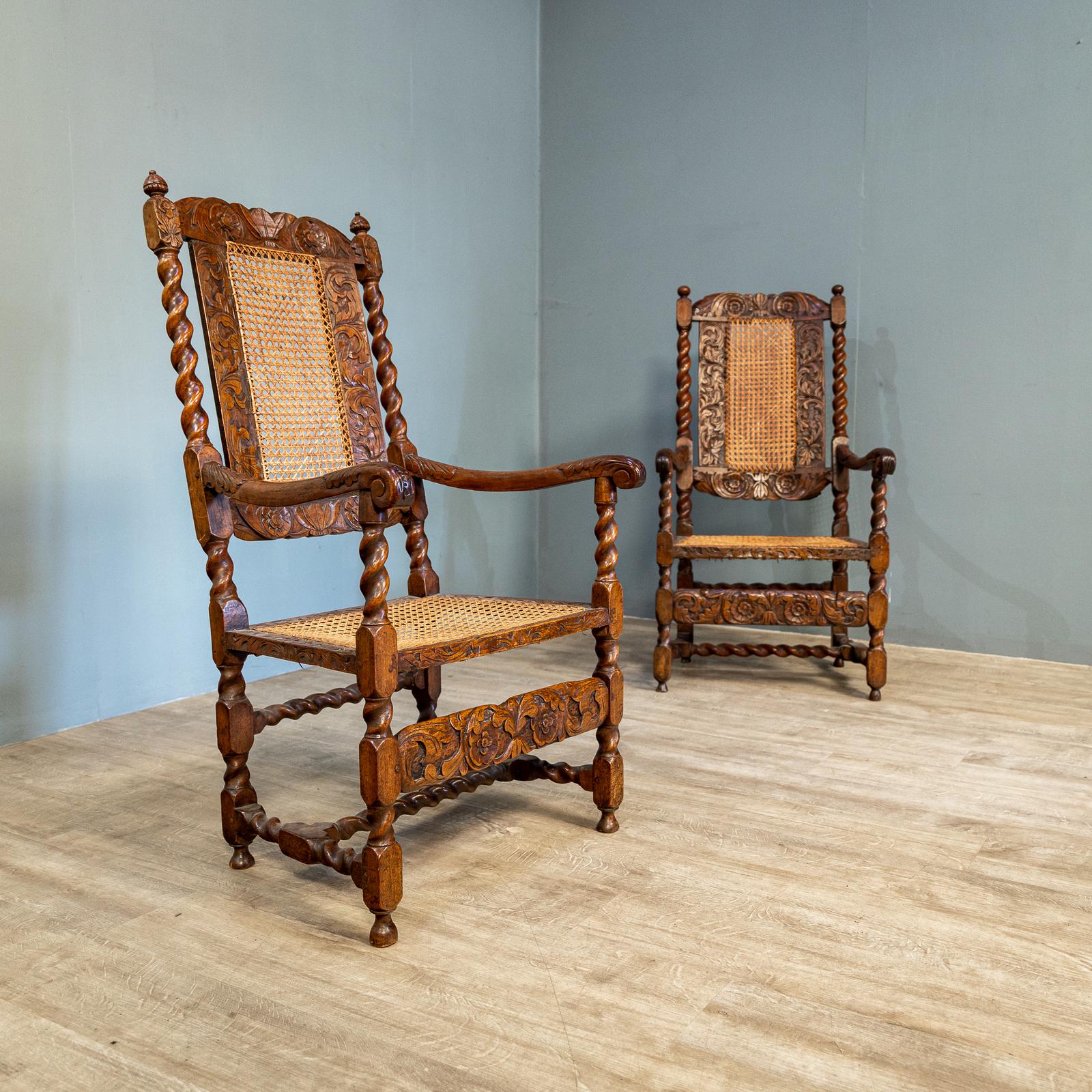 Near Pair of Walnut Twist Armchairs (1 of 14) Near Pair of Walnut Twist Armchairs (1 of 14)