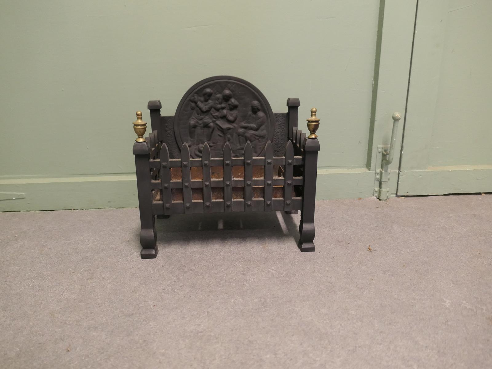 Gothic Style Free Standing Fire Basket with Decorative Back (1 of 5) Gothic Style Free Standing Fire Basket with Decorative Back (1 of 5)