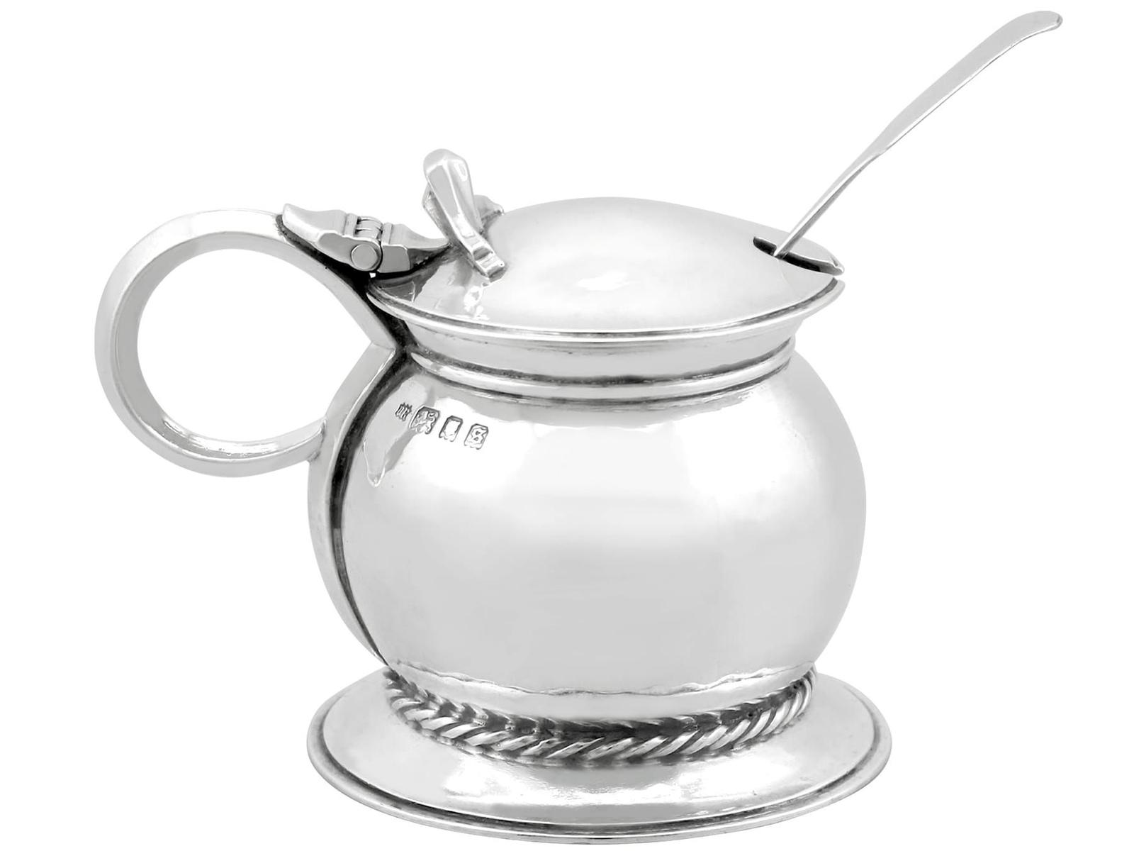 George V Sterling Silver Mustard Pot by Omar Ramsden Arts & Crafts Style (1 of 14)