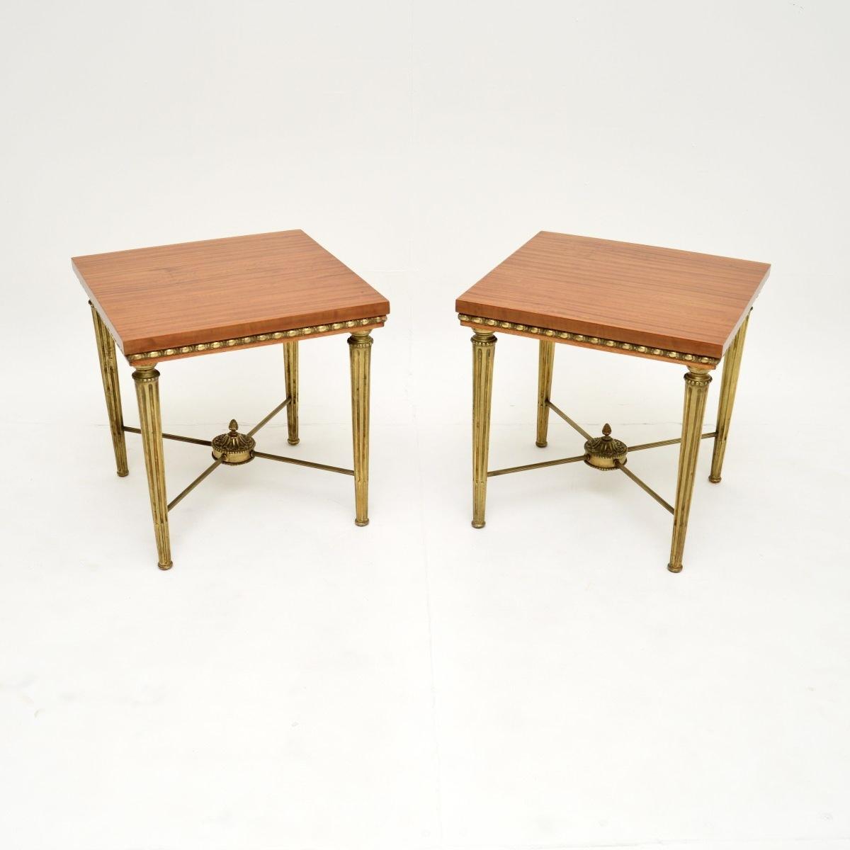 Pair of Antique Satinwood & Brass Side Tables (1 of 8)