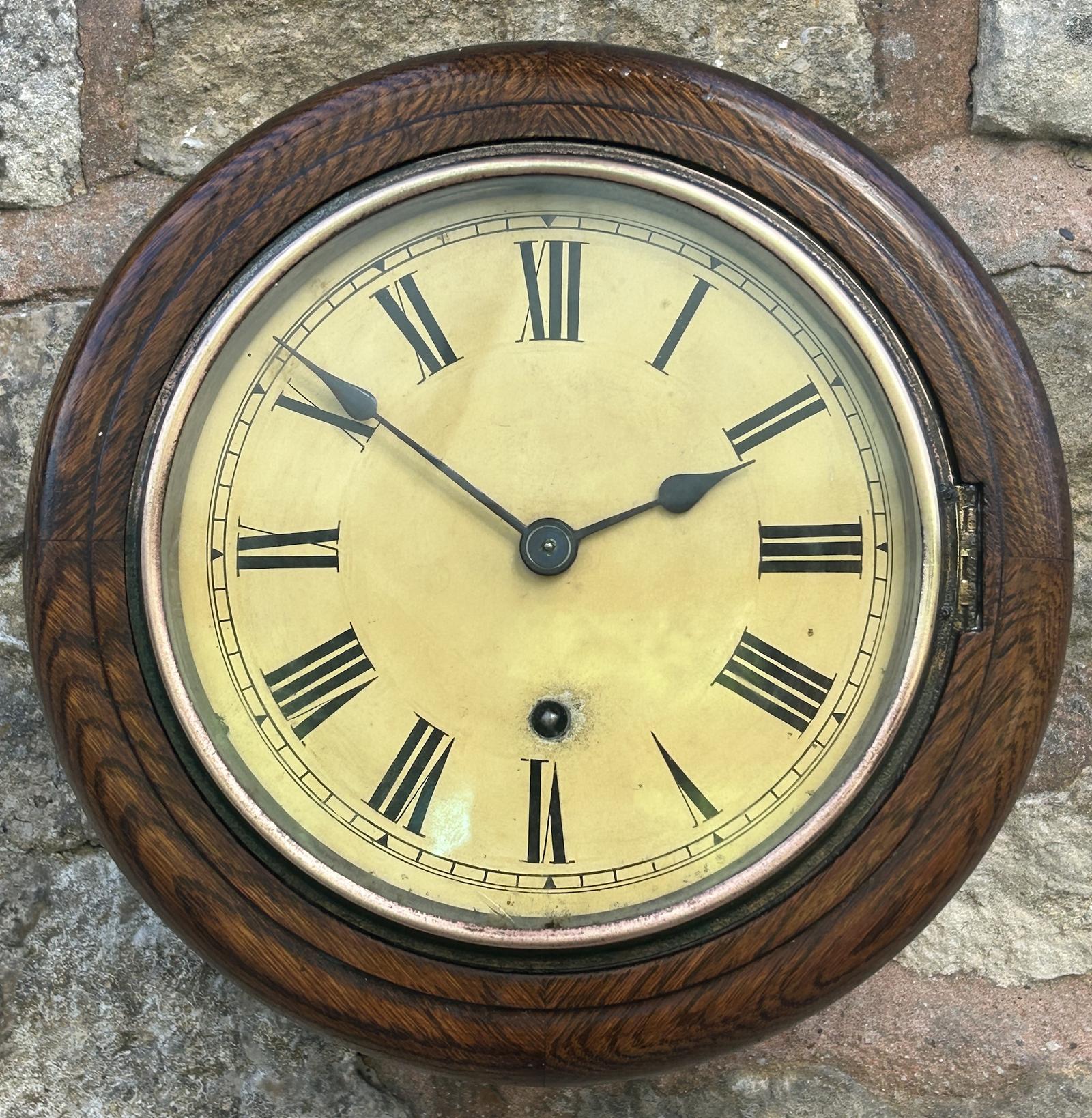 Lovely Antique W & H Oak Case Wall Clock - 1900 (1 of 11)