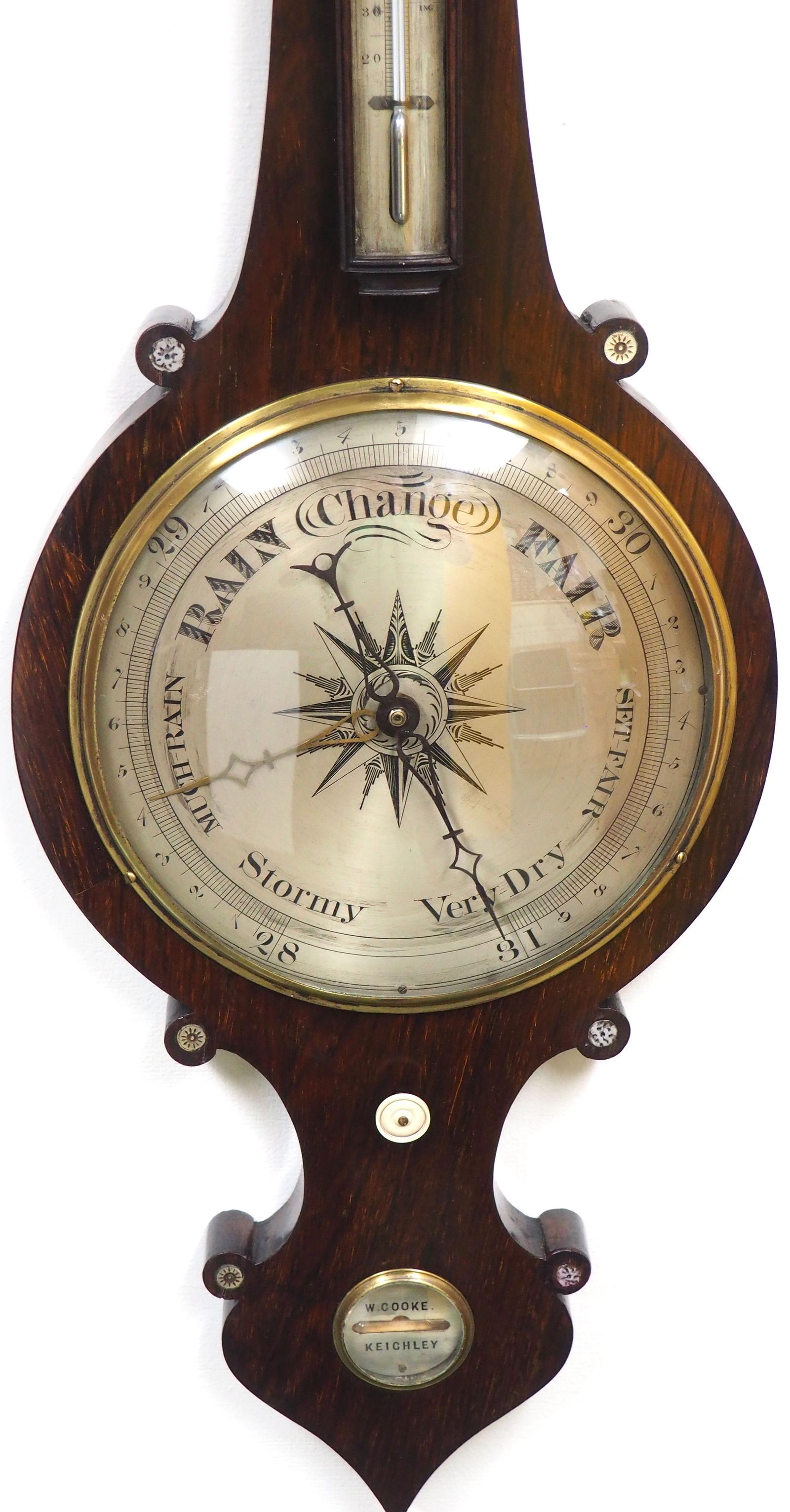 5 Glass Onion Top Barometer Thermometer by W Cooke Keighley (1 of 8) 5 Glass Onion Top Barometer Thermometer by W Cooke Keighley (1 of 8)