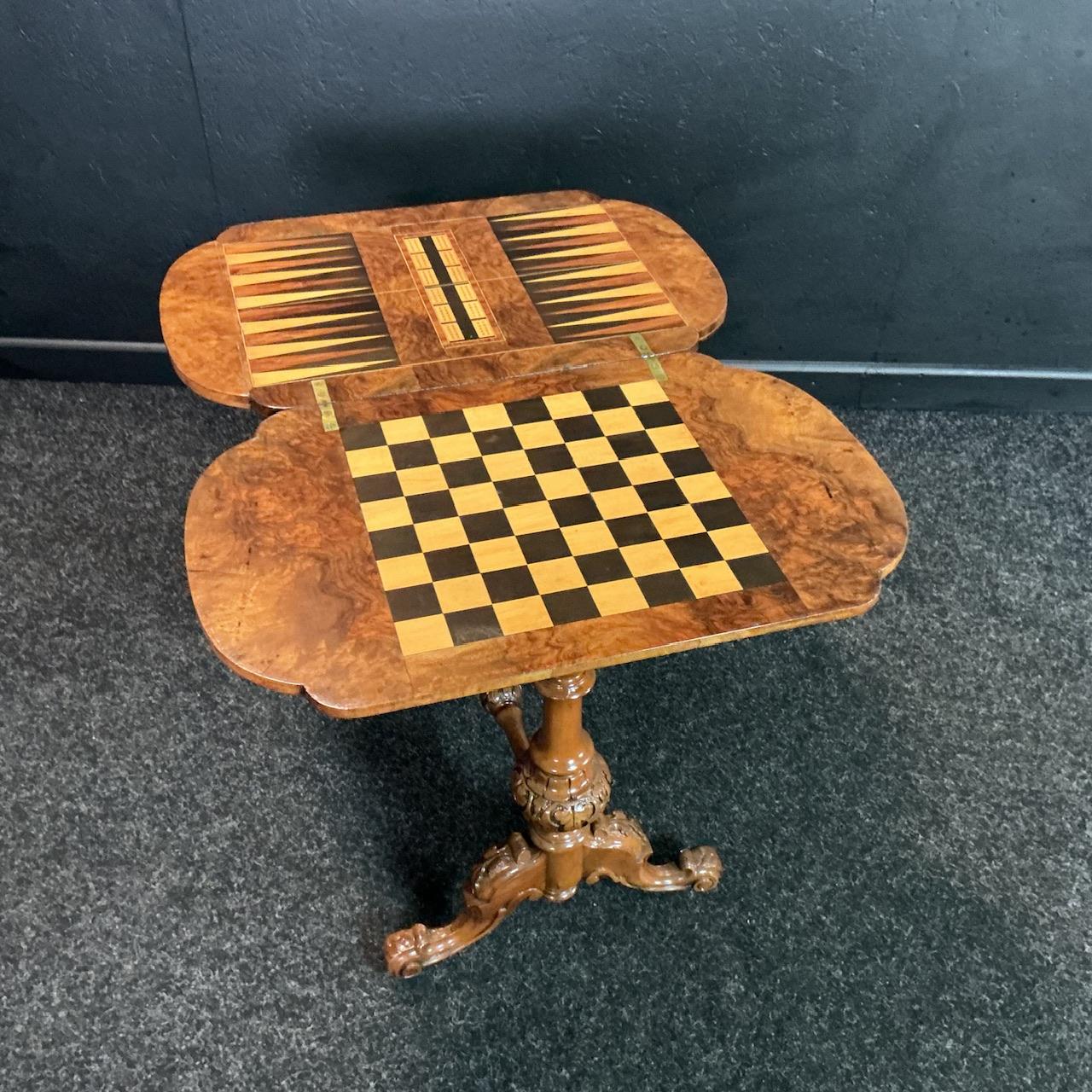 Victorian Burr Walnut Games / Sewing Table (1 of 8) Victorian Burr Walnut Games / Sewing Table (1 of 8)