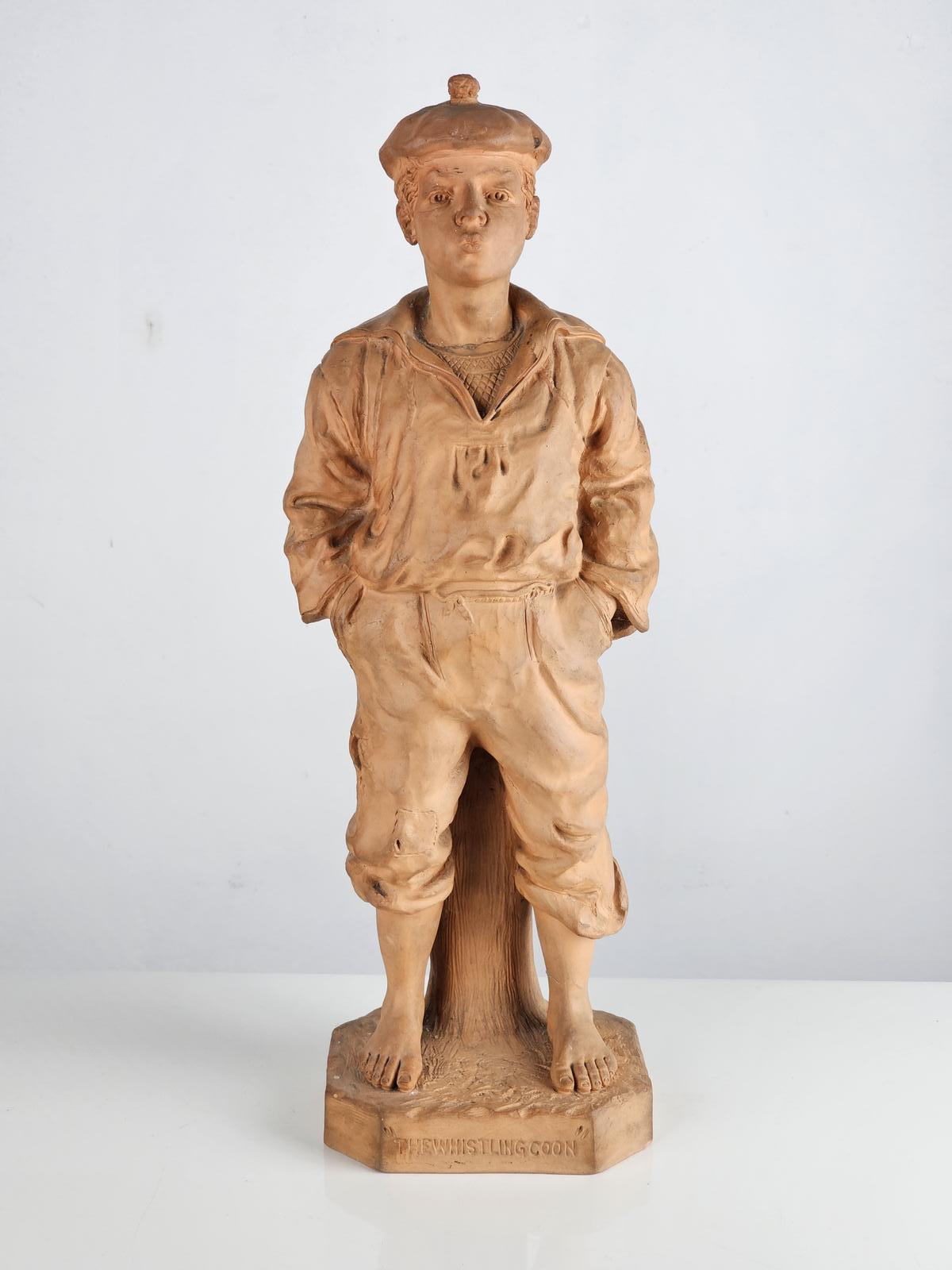 Terracotta Figure  George Johnson "The Whistling Coon" by Watcombe Pottery Co (1 of 18)