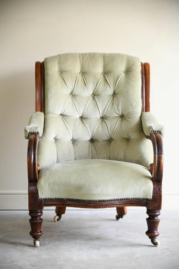 Victorian Button Back Upholstered Armchair (1 of 12)