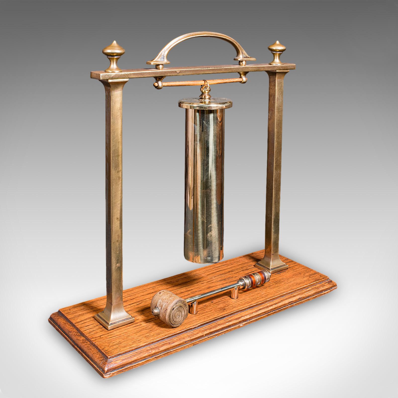 Antique Veranda Supper Bell, Brass, Oak, Afternoon Tea Gong - Edwardian c.1910 (1 of 12) Antique Veranda Supper Bell, Brass, Oak, Afternoon Tea Gong - Edwardian c.1910 (1 of 12)