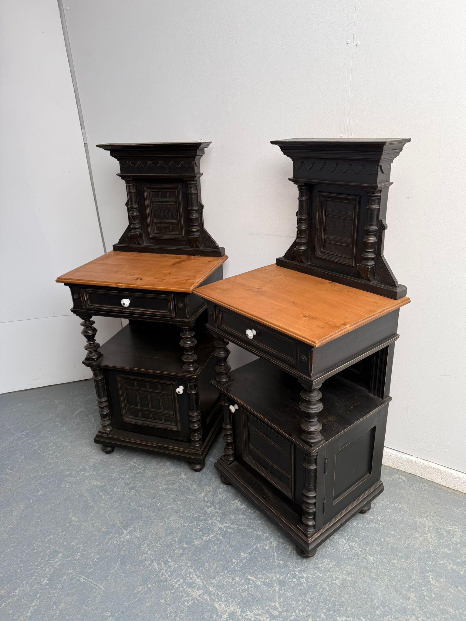 An Impressive Pair of Original Hungarian Oak & Pine Large Bedside Cabinets (1 of 9) An Impressive Pair of Original Hungarian Oak & Pine Large Bedside Cabinets (1 of 9)