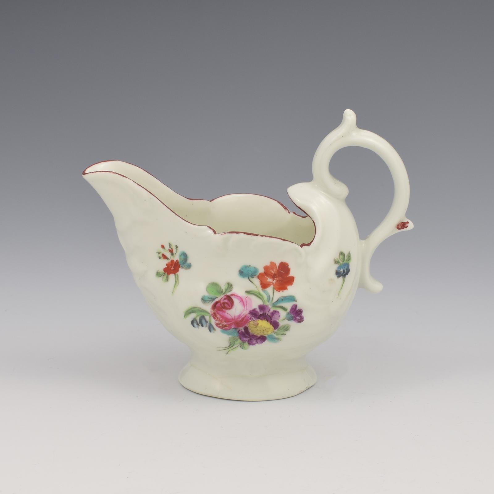 Early Derby Porcelain Dolphin Ewer Cream Jug / Boat c.1760 (1 of 10)