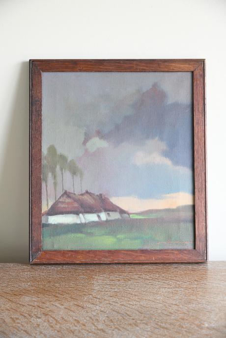 Thatch Cottage Landscape Framed Oil Painting (1 of 10) Thatch Cottage Landscape Framed Oil Painting (1 of 10)