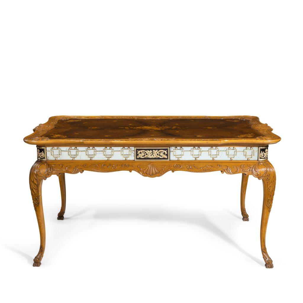 Fine Walnut & Burr Walnut Orientalist Centre Table c.1920 (1 of 16)