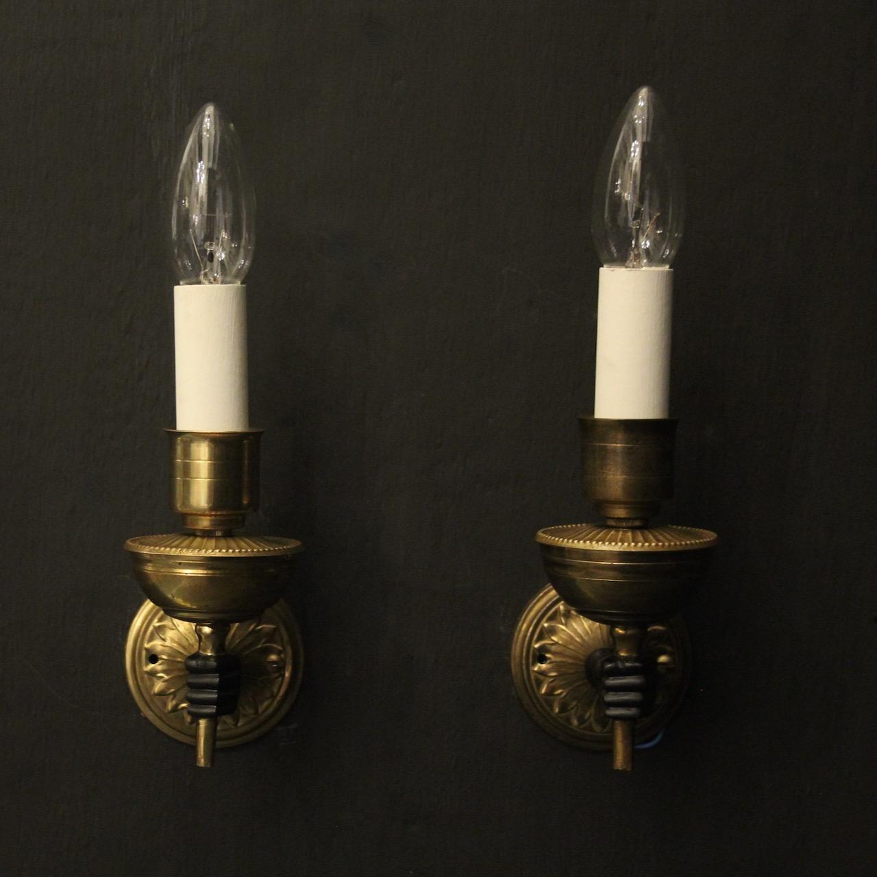 French Pair of Single Arm Empire Wall Lights (1 of 10) French Pair of Single Arm Empire Wall Lights (1 of 10)