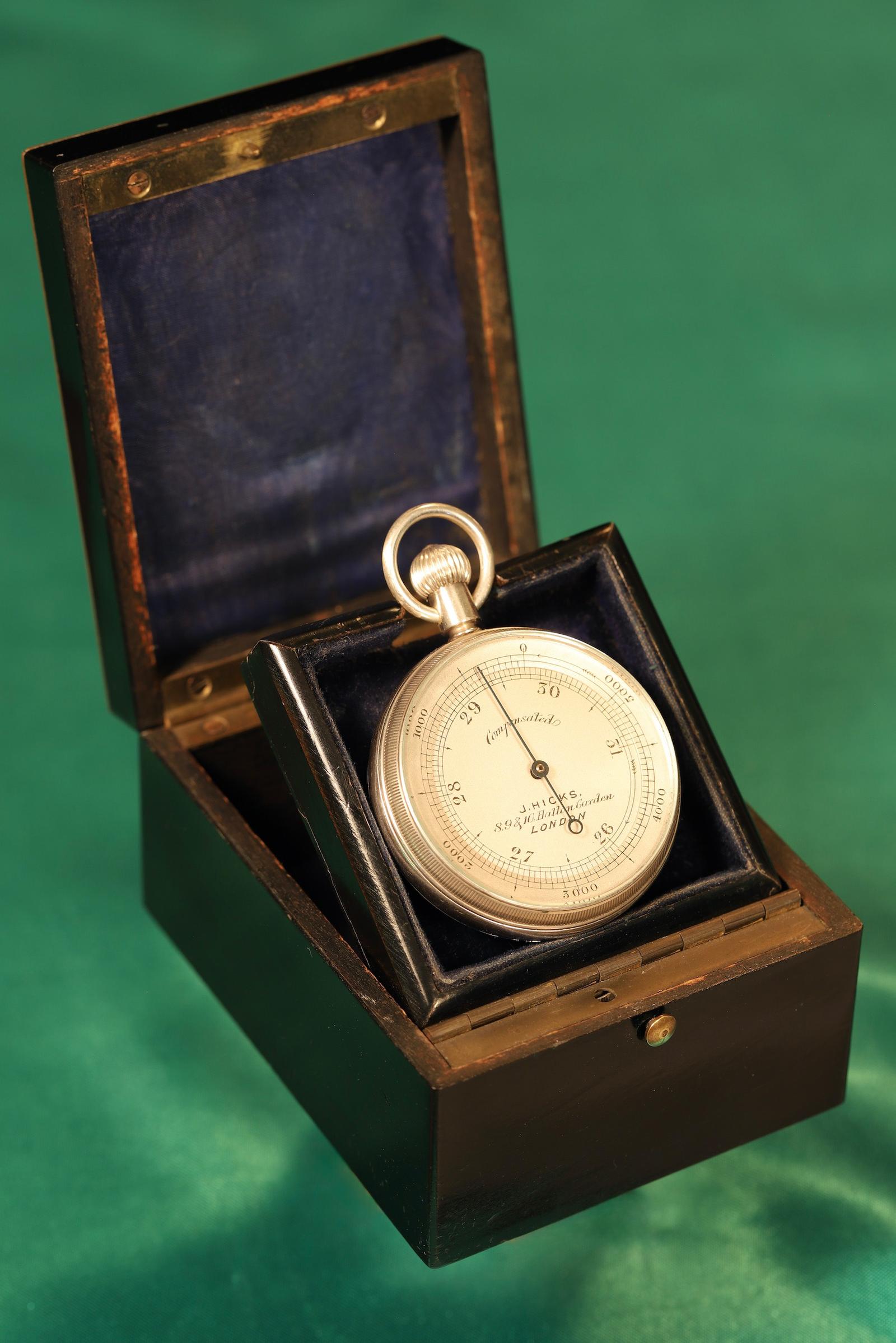 Silver Presentation Pocket Barometer by James J Hicks 1894 (1 of 11)
