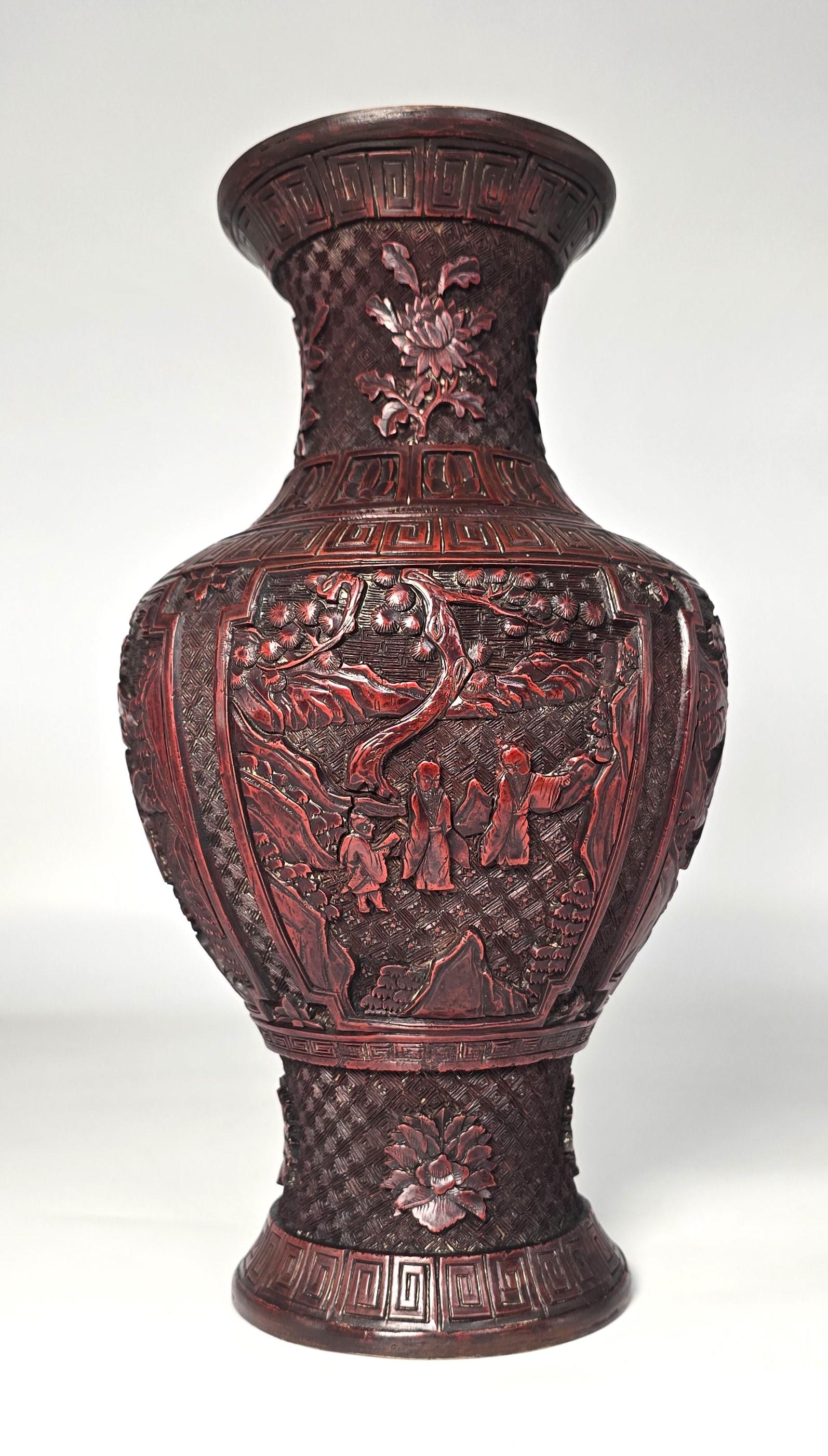 19th Century Chinese Cinnabar Lacquer Vase, Circa 1860 (1 of 24)